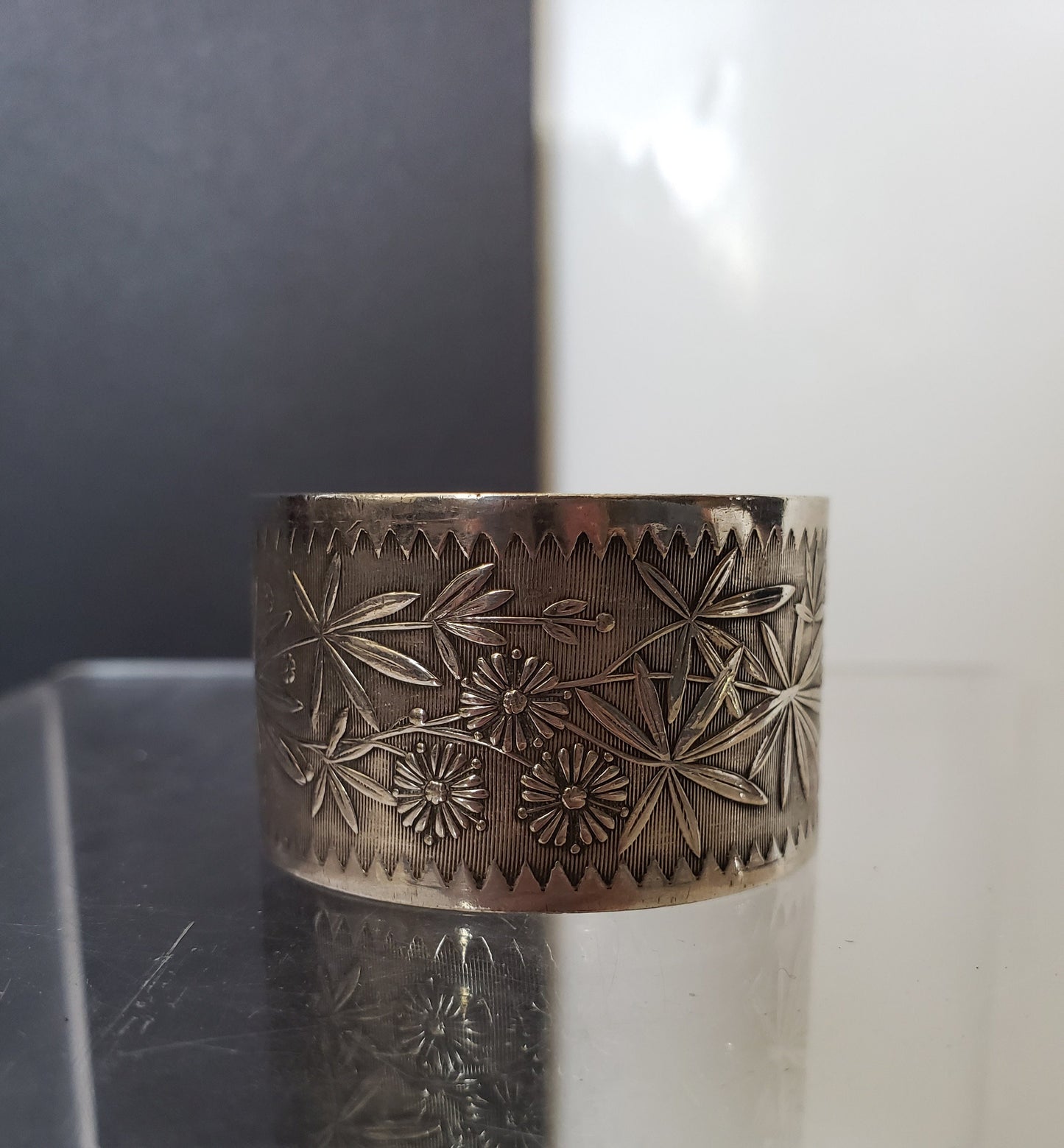 Vintage Embossed Silver-Plated Napkin Ring