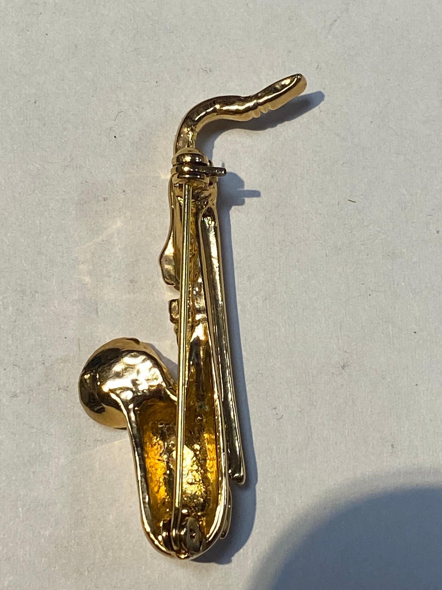 Bling saxophone brooch with rhinestones