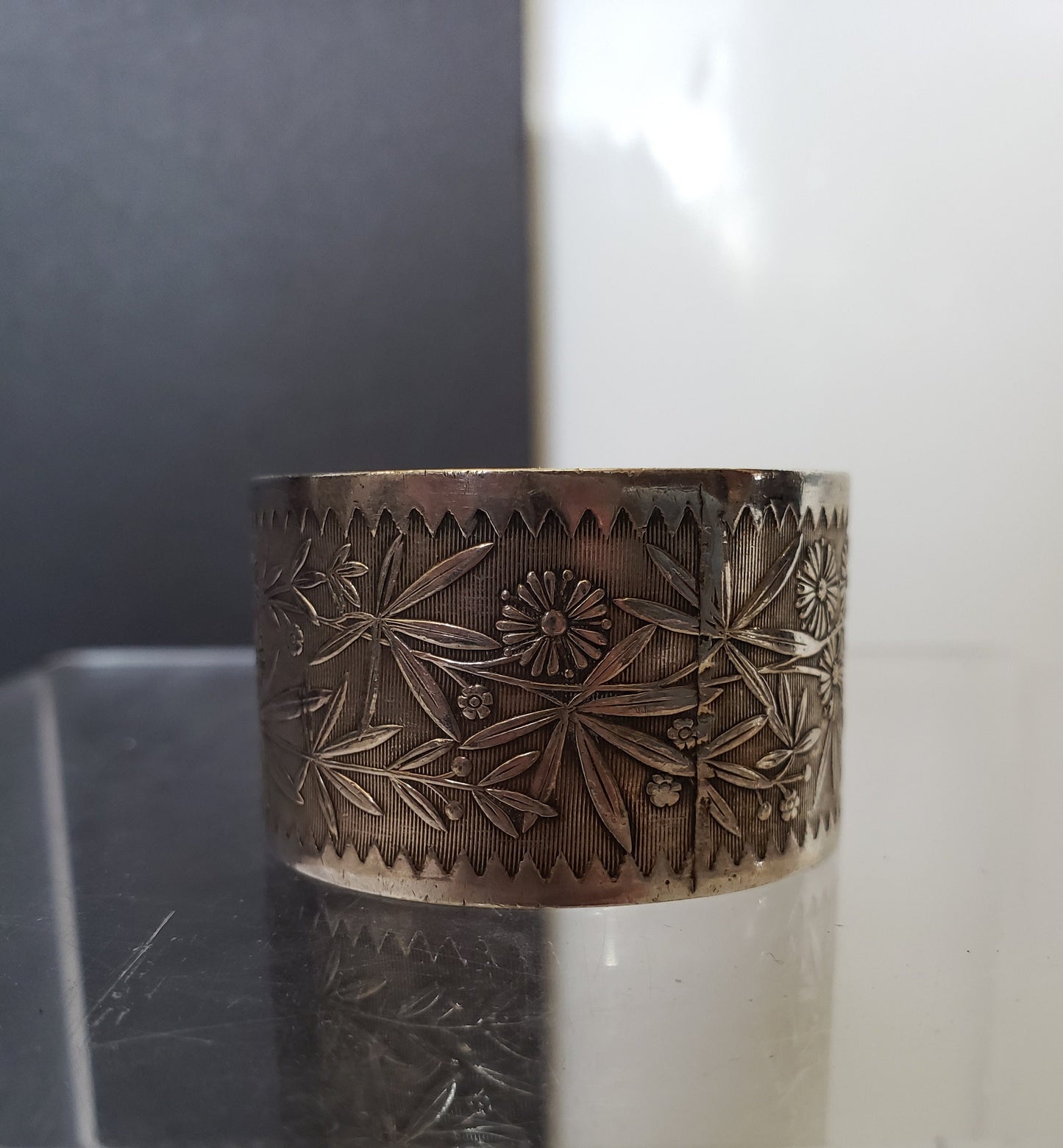 Vintage Embossed Silver-Plated Napkin Ring