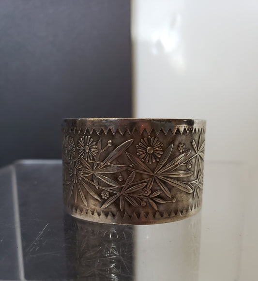 Vintage Embossed Silver-Plated Napkin Ring