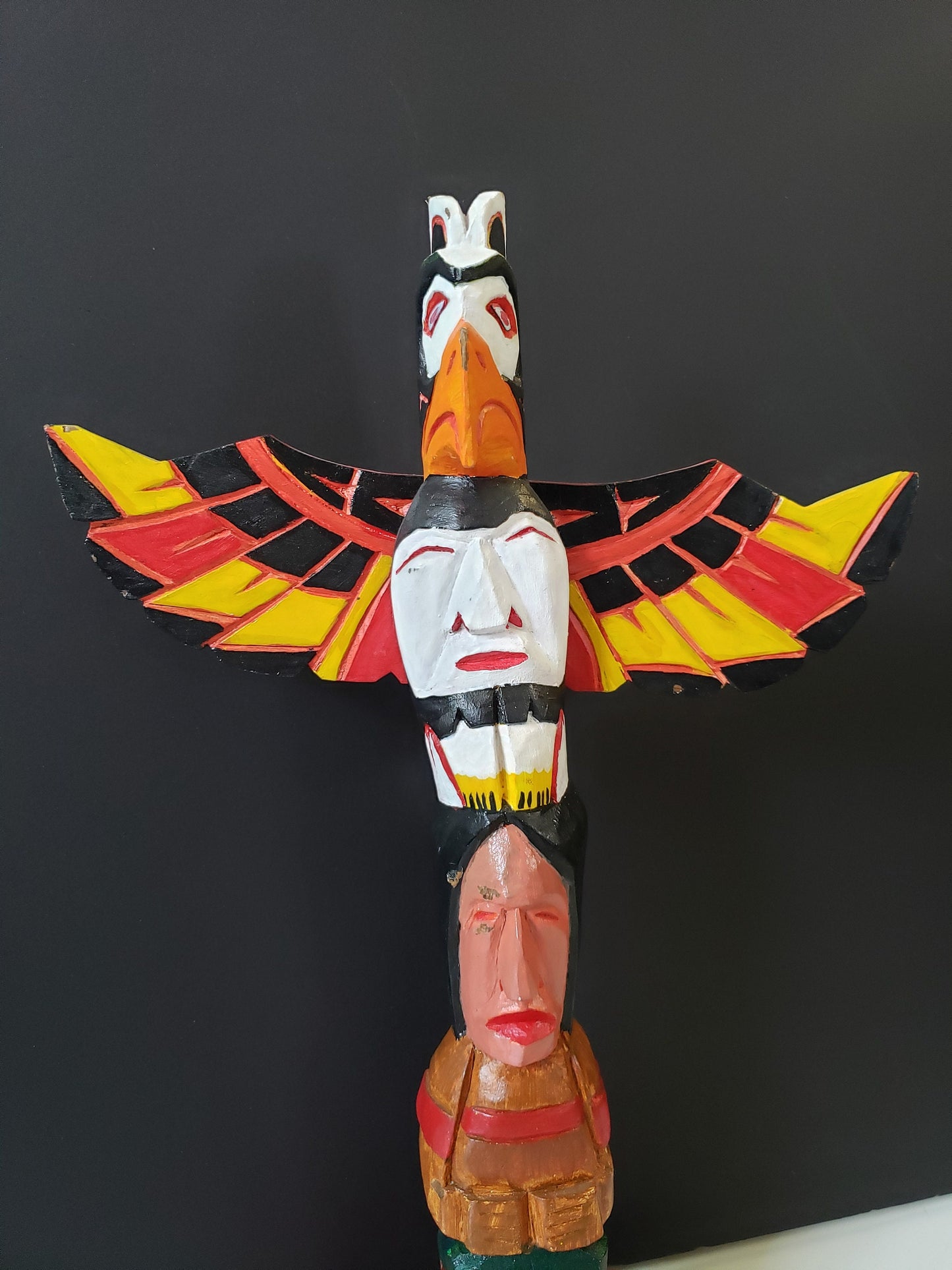 Signed Vintage Canadian First Nations Polychrome Totem