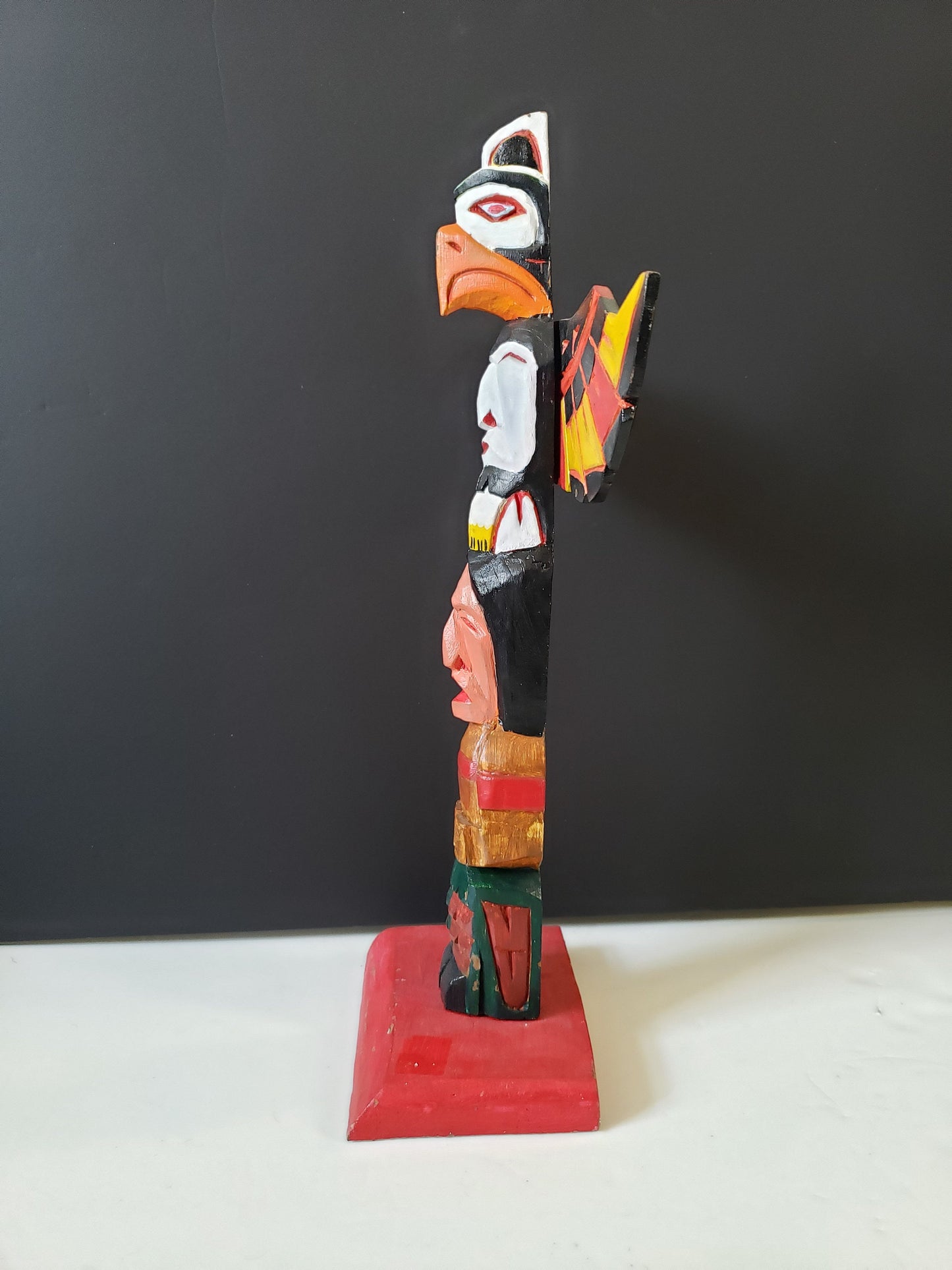 Signed Vintage Canadian First Nations Polychrome Totem