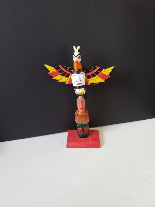 Signed Vintage Canadian First Nations Polychrome Totem