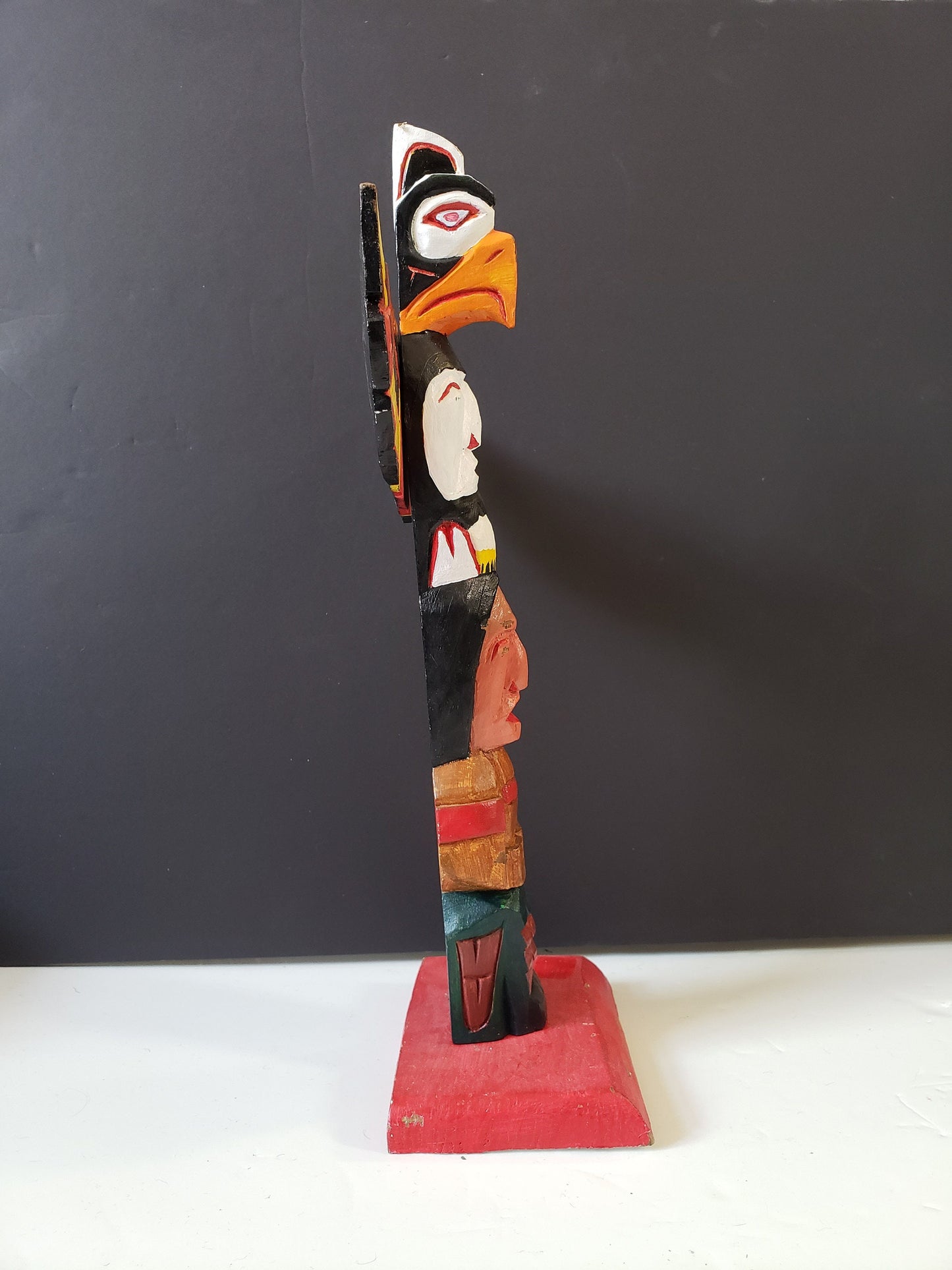 Signed Vintage Canadian First Nations Polychrome Totem