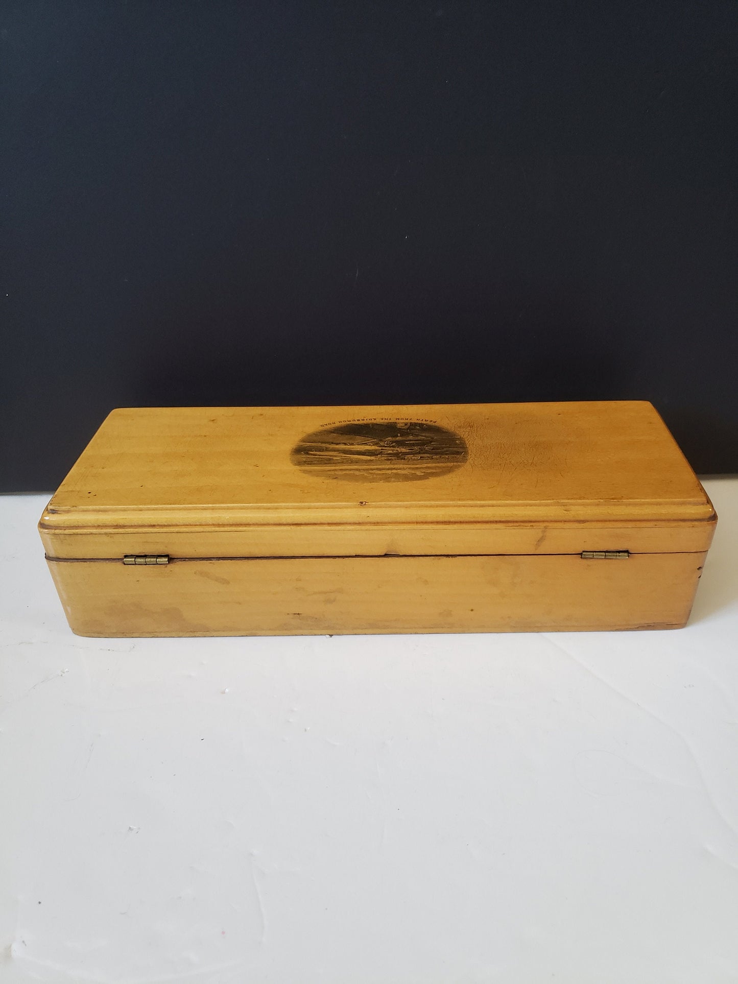 Antique Mauchline Ware Glove Box