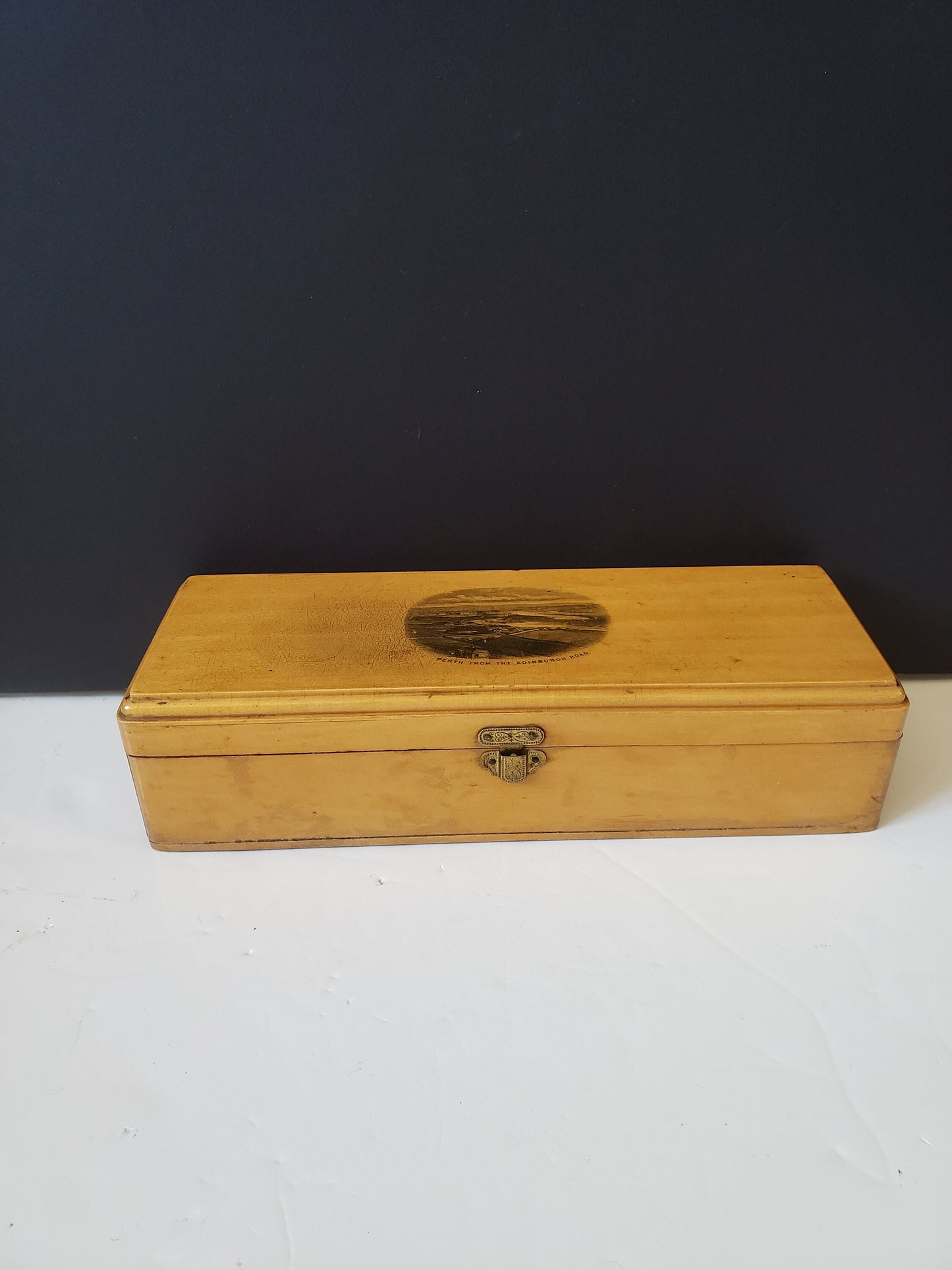 Antique Mauchline Ware Glove Box