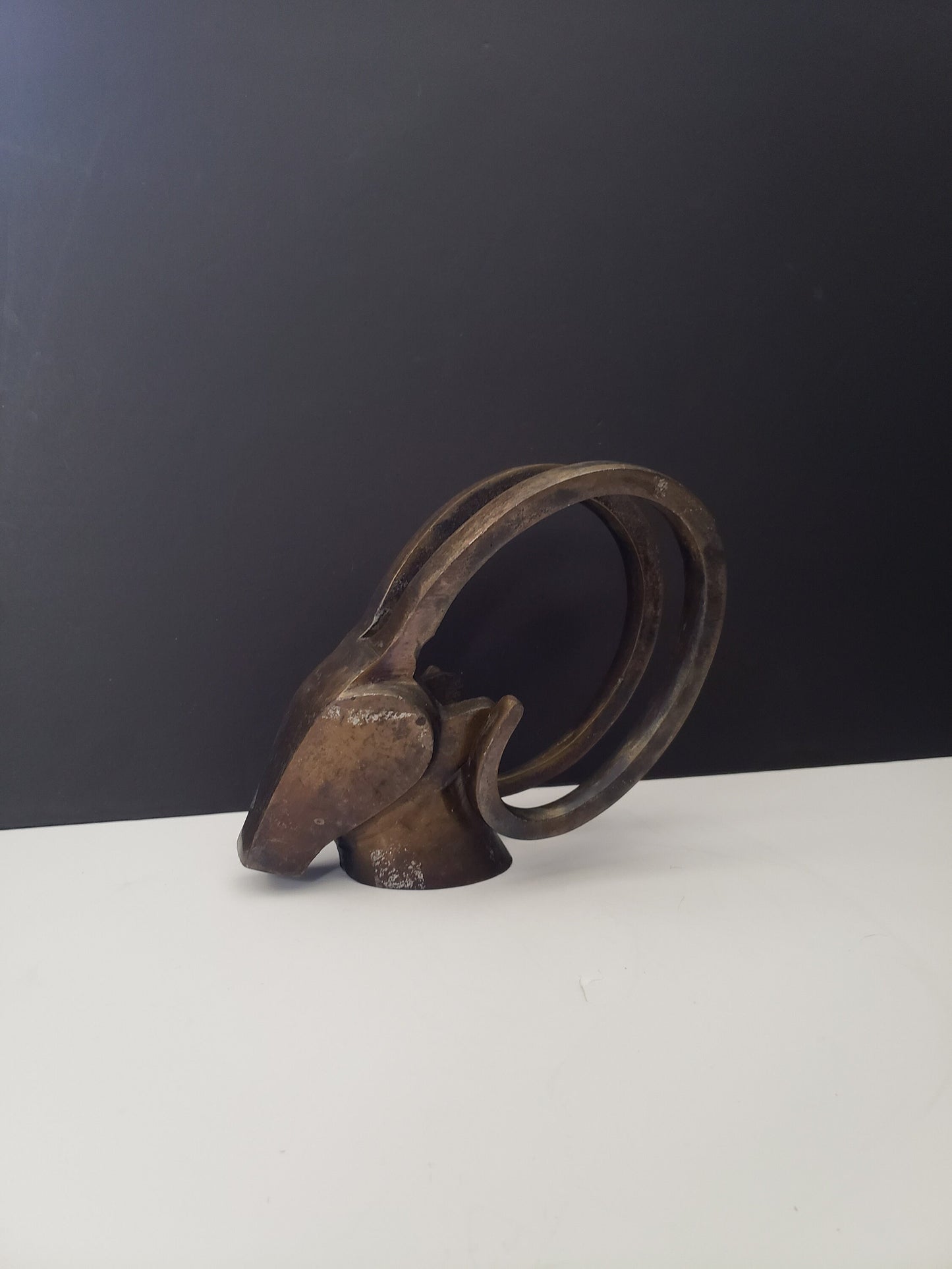 Vintage Bronze Ram Head