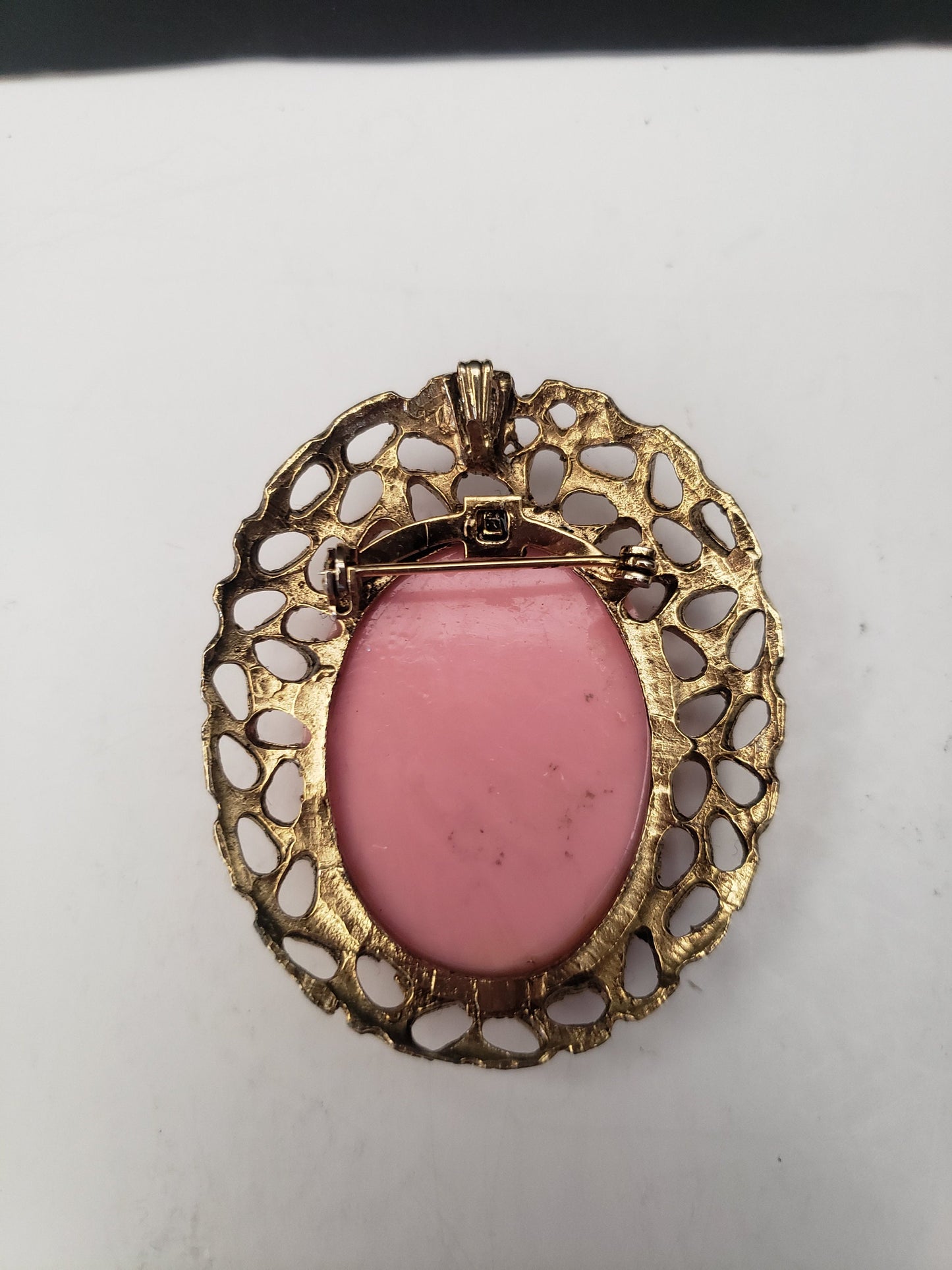 Faux Cameo Brooch