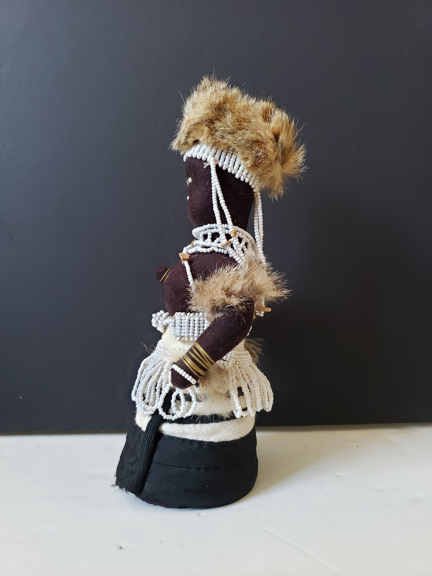 African Cloth Tribal Beaded Doll