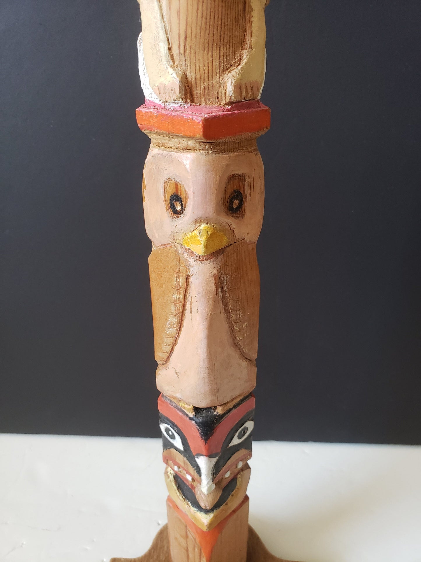 Signed First Nations Folk Art Totem