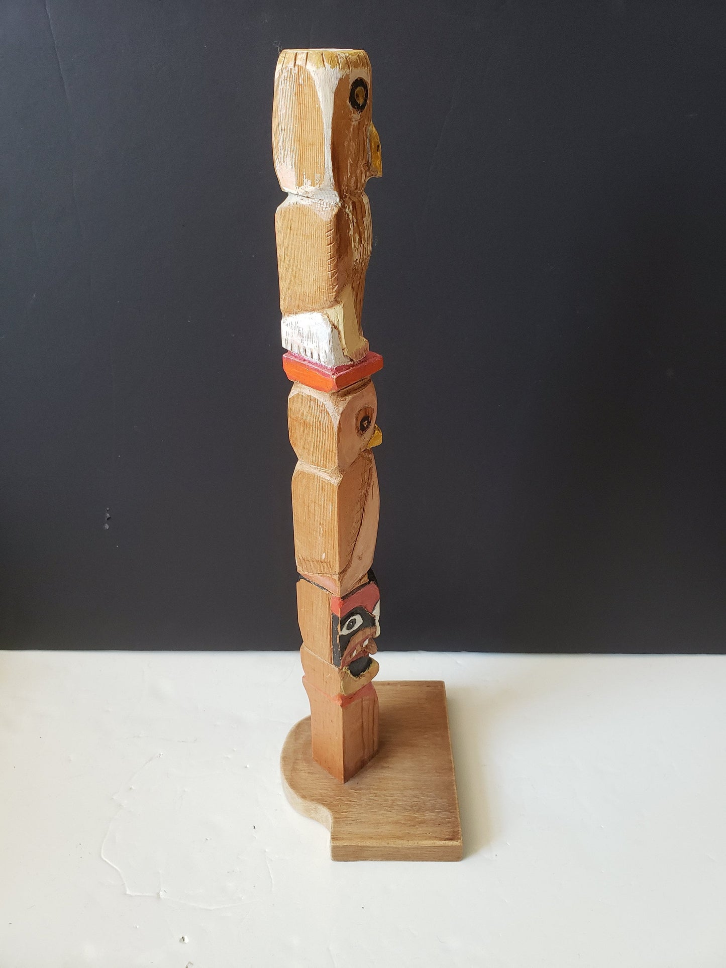 Signed First Nations Folk Art Totem