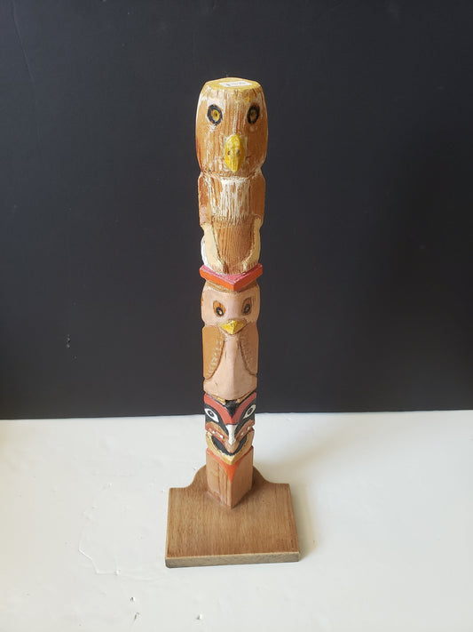 Signed First Nations Folk Art Totem