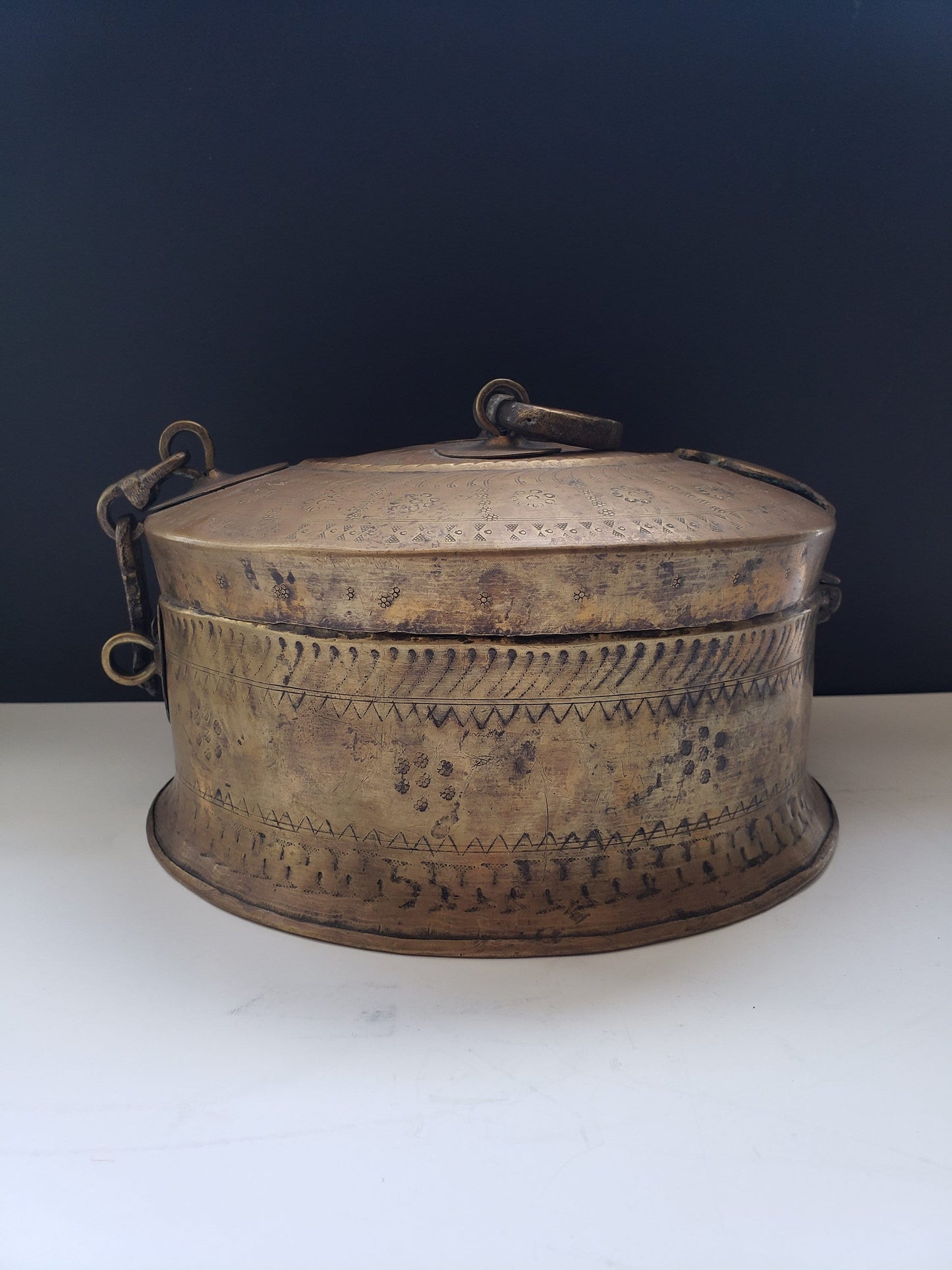 Large Antique Indian Brass Box