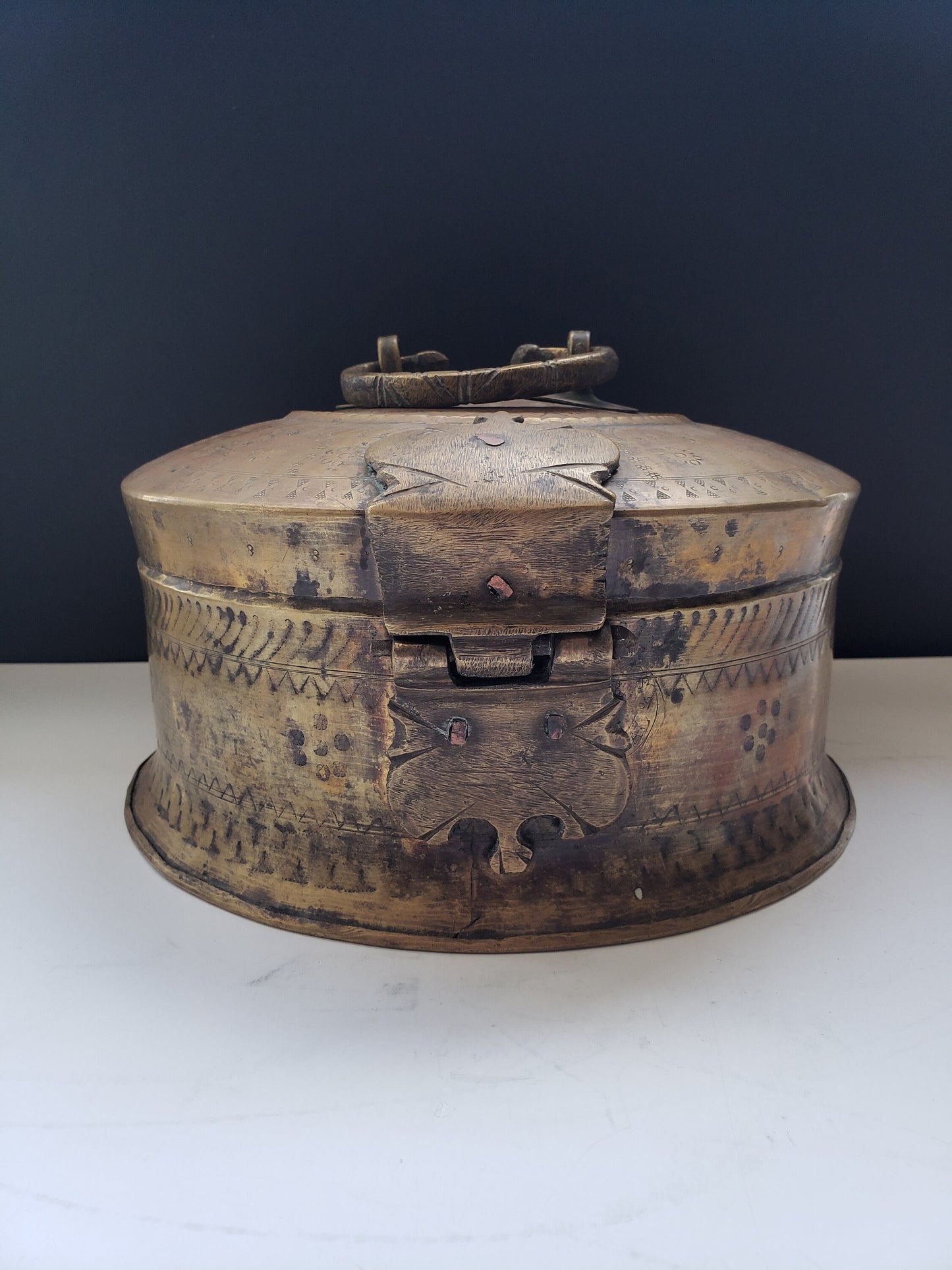 Large Antique Indian Brass Box