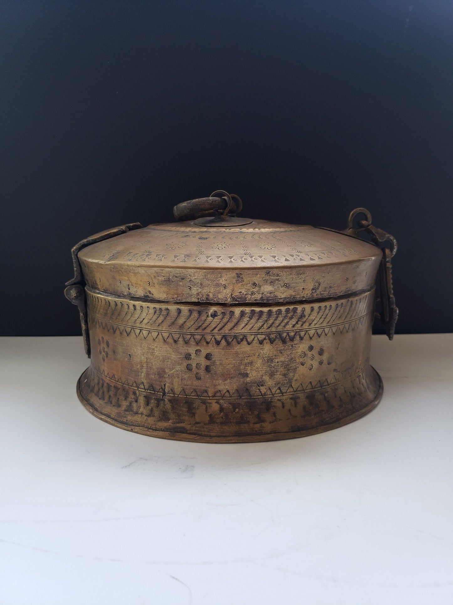 Large Antique Indian Brass Box