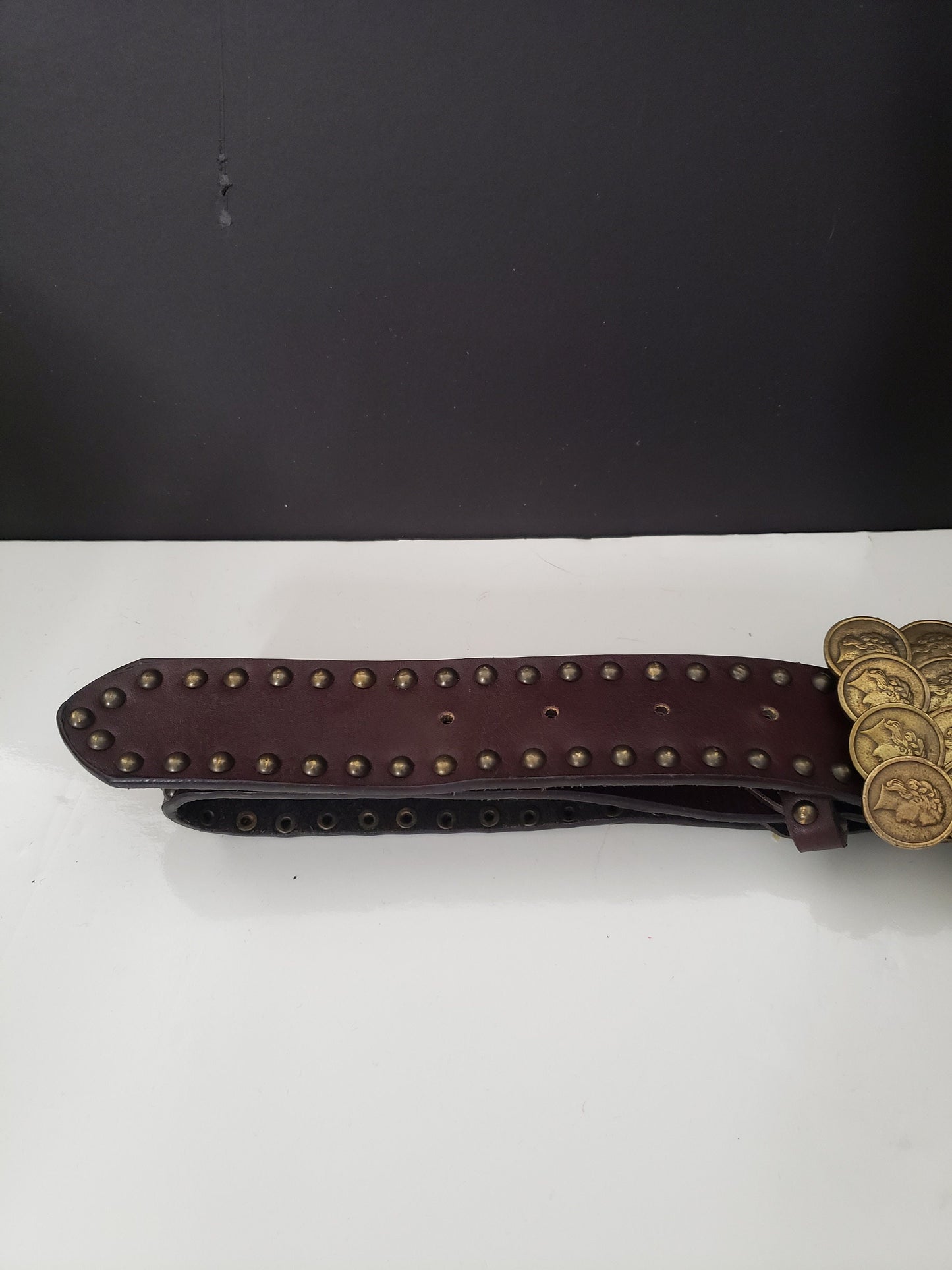 Brown Leather Coin Belt/Buckle