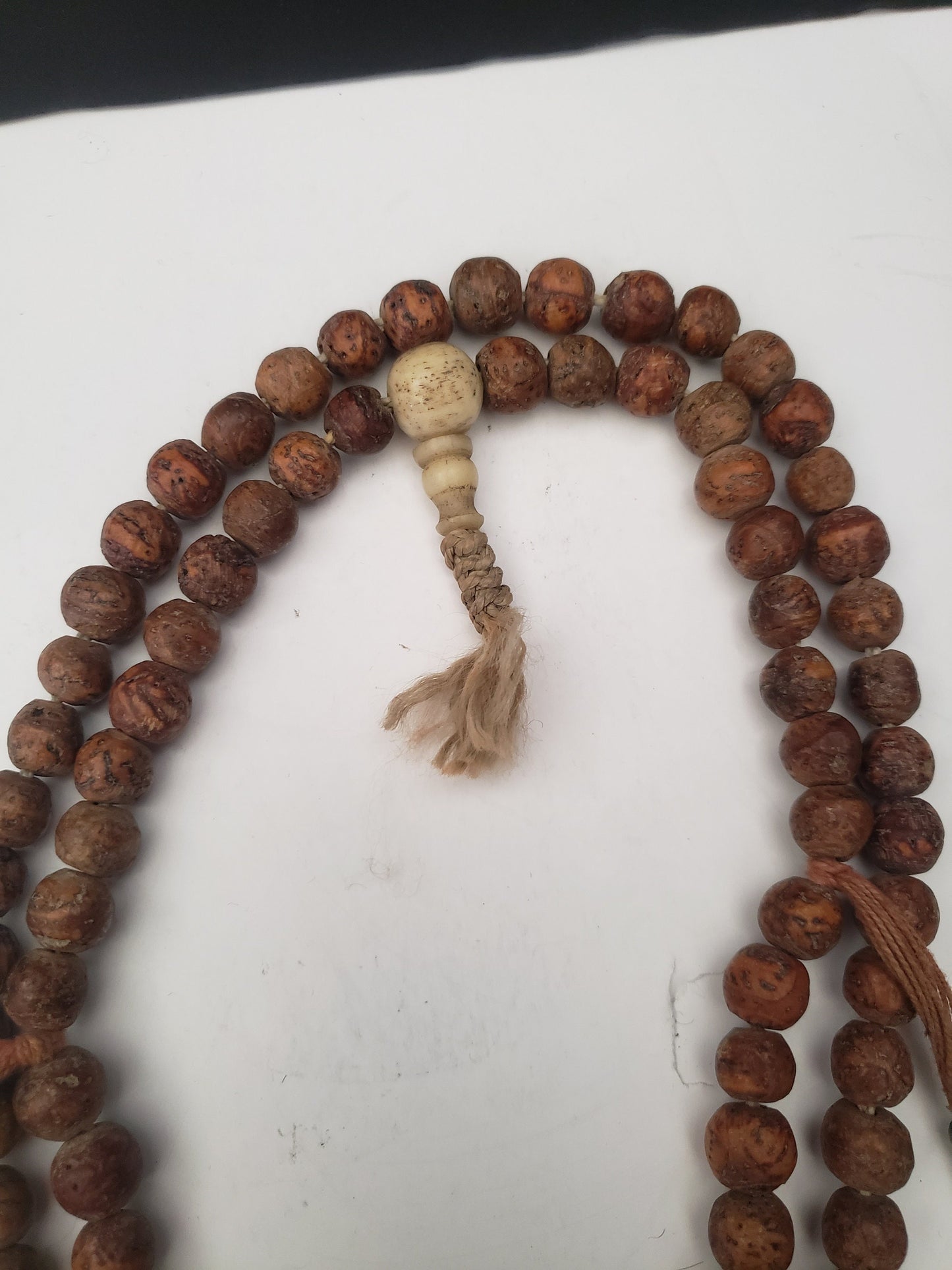 Rare Burmese Wood and Bone Prayer Beads