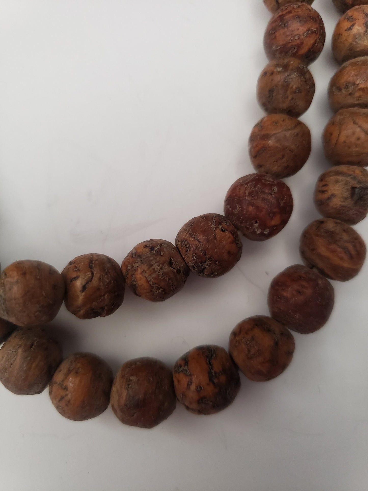 Rare Burmese Wood and Bone Prayer Beads