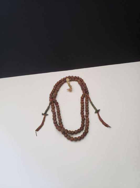 Rare Burmese Wood and Bone Prayer Beads