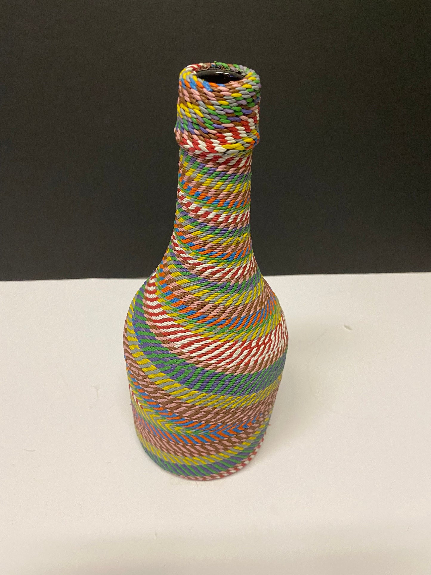 Traditional Zulu woven beaded bottle