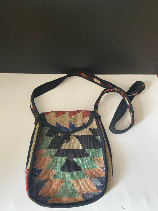 32 inch long woven vintage tribal bag