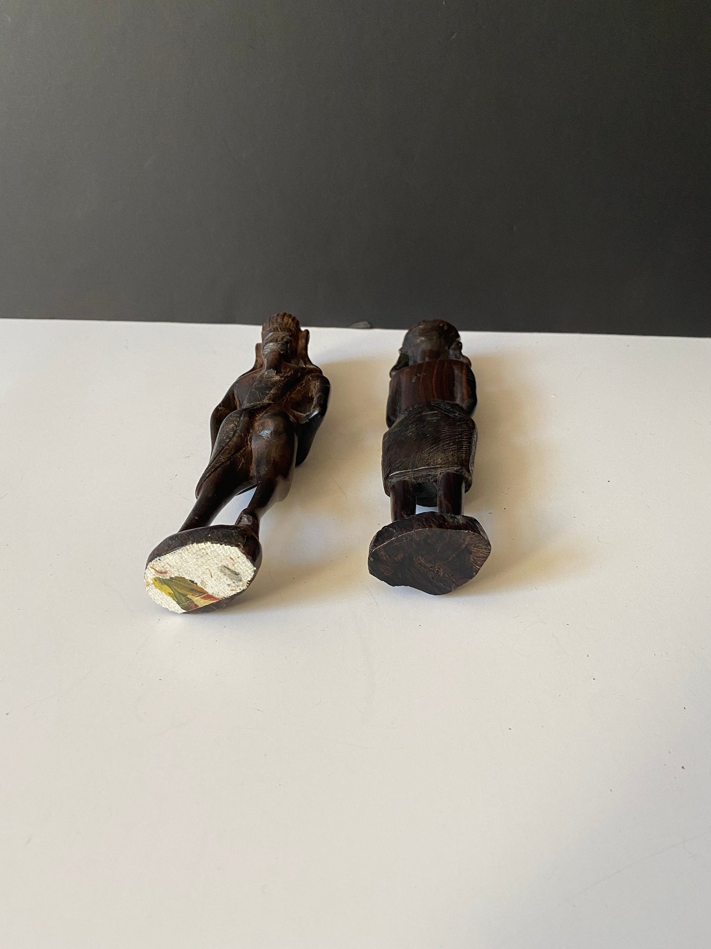 Pair 9 inch ebony wood African warriors!