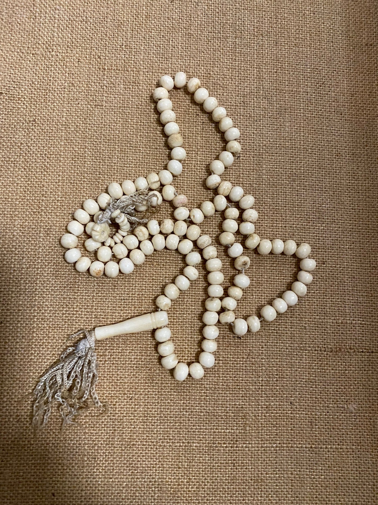 Beautiful bone rosary necklace