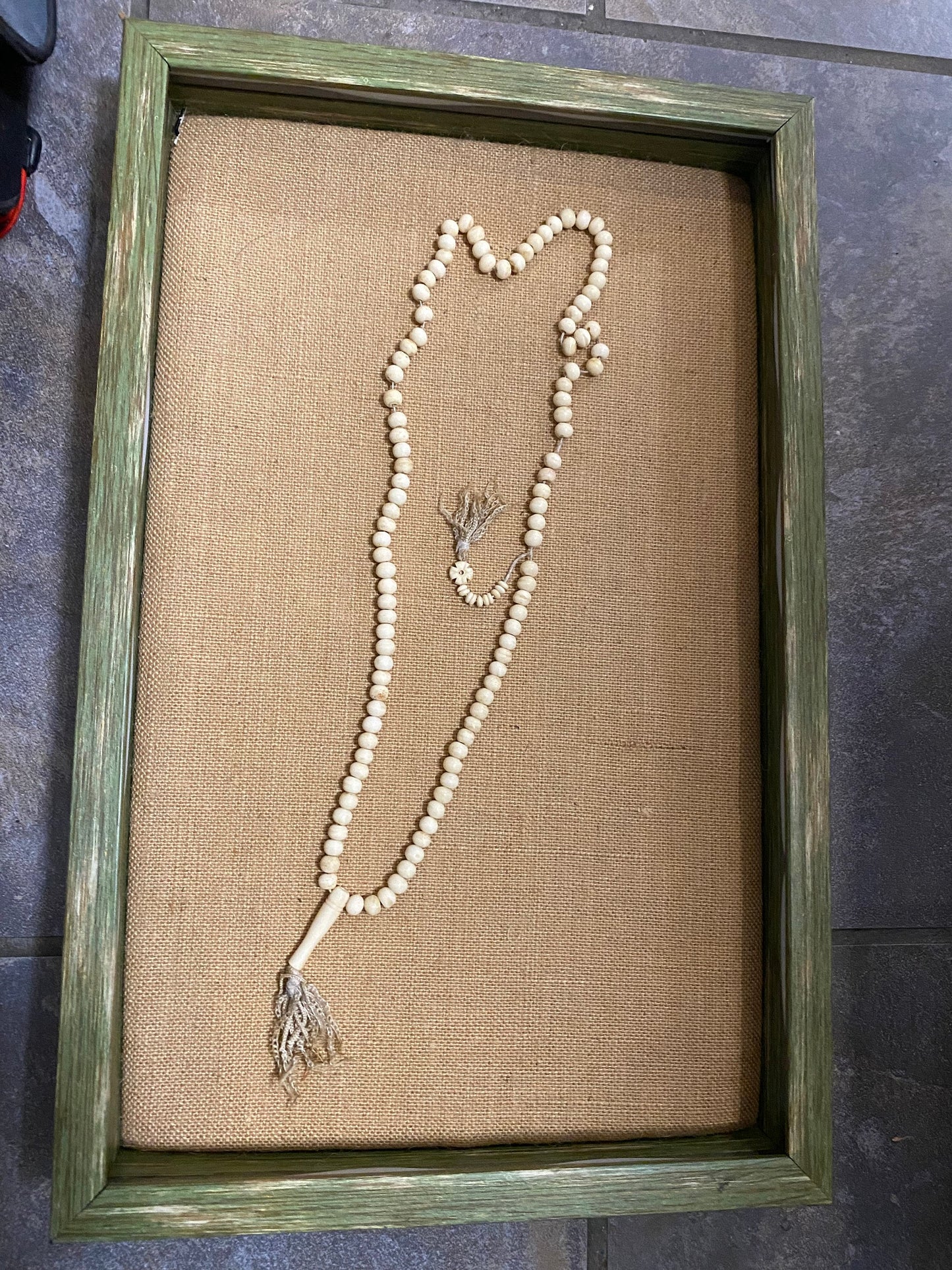 Beautiful bone rosary necklace