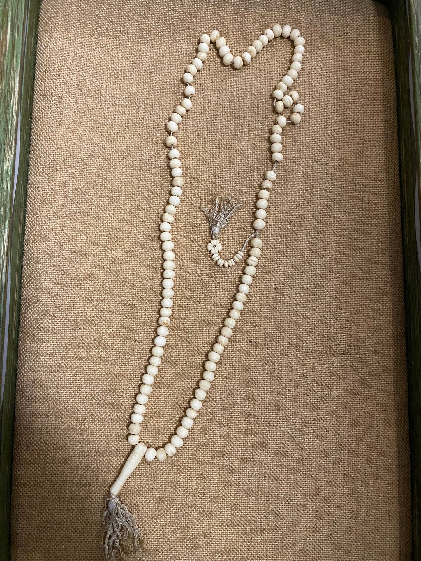 Beautiful bone rosary necklace