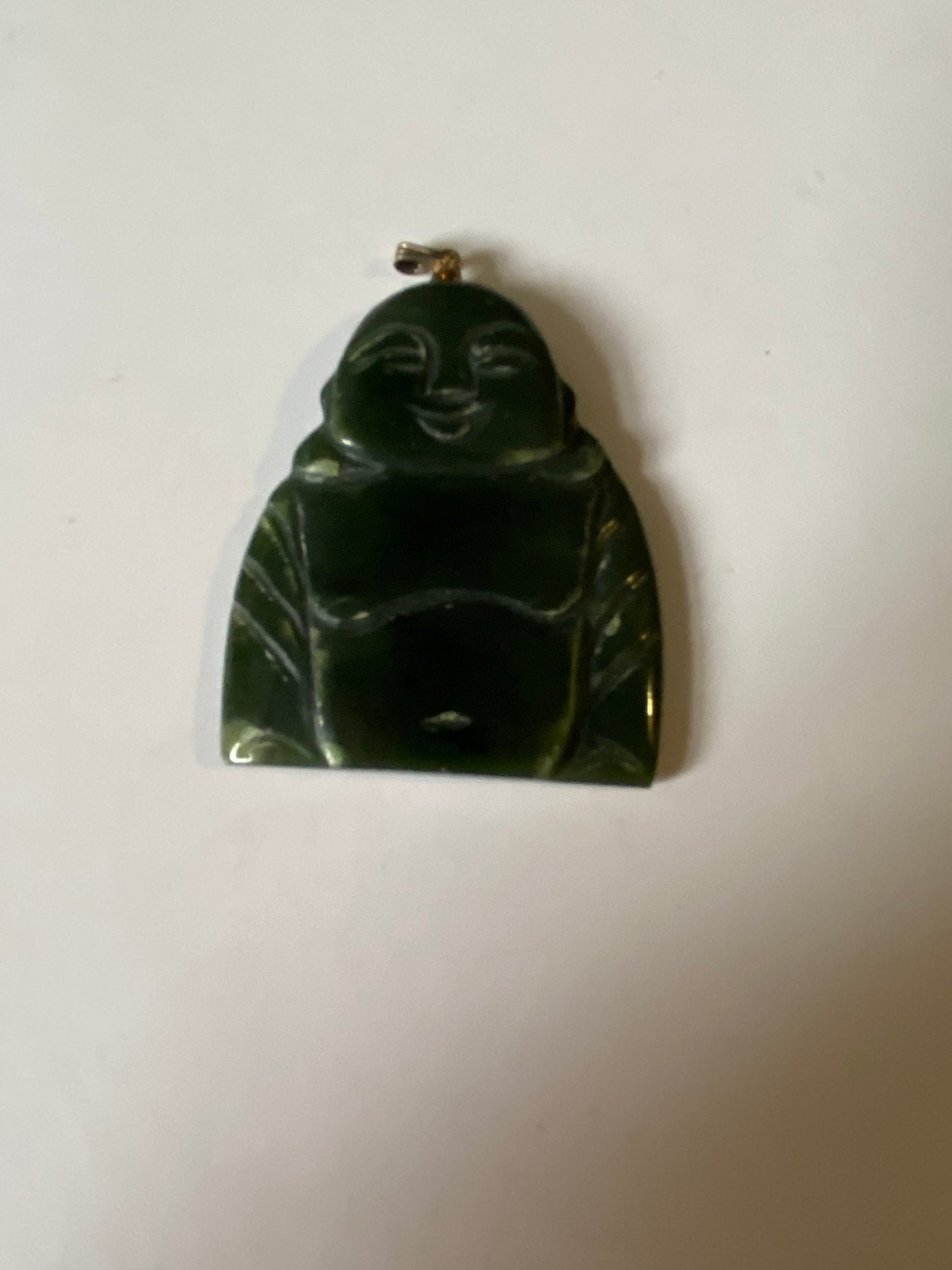 2.5 Chinese dark green Jade Buddha pendant  stunning