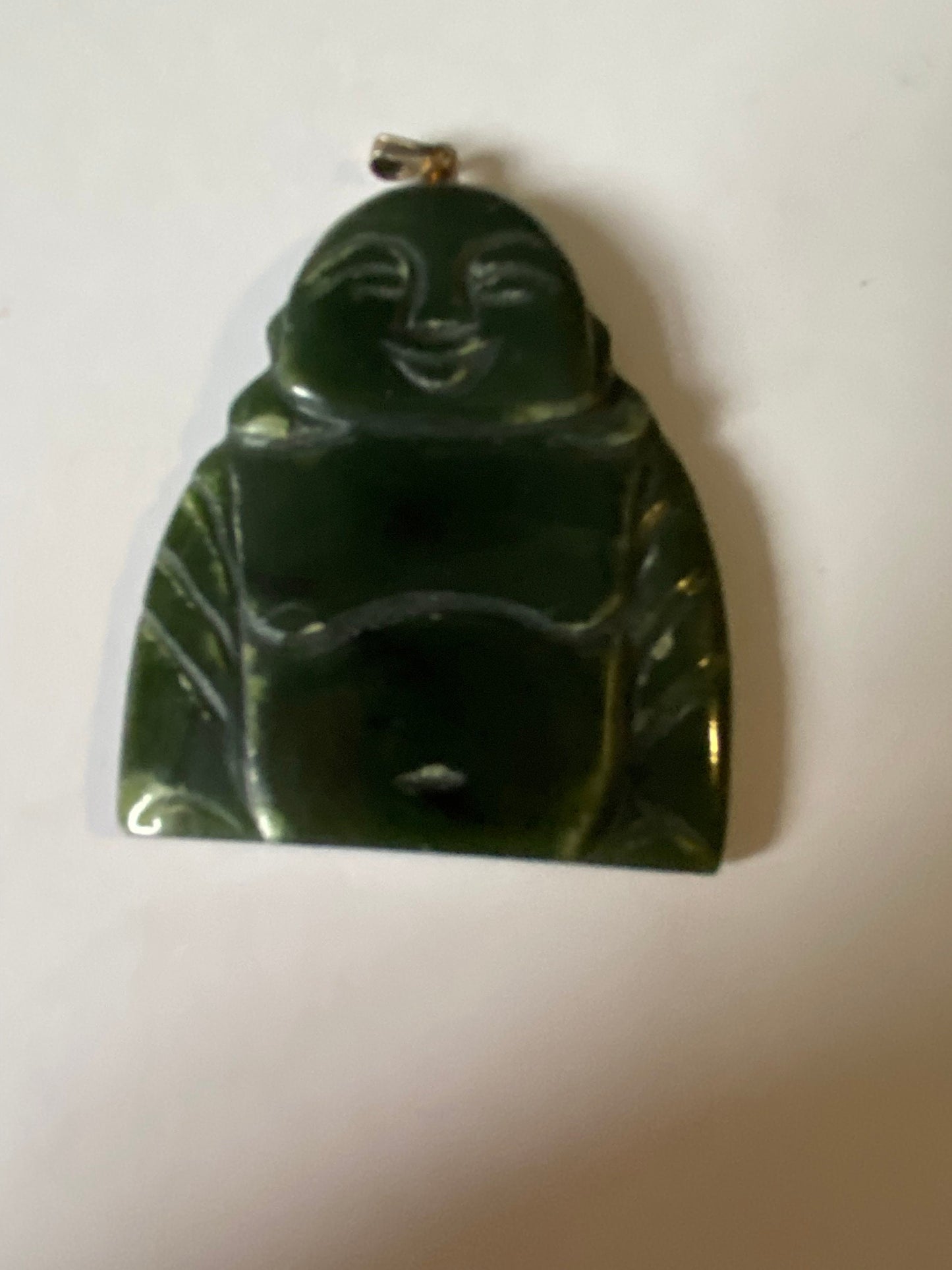 2.5 Chinese dark green Jade Buddha pendant  stunning