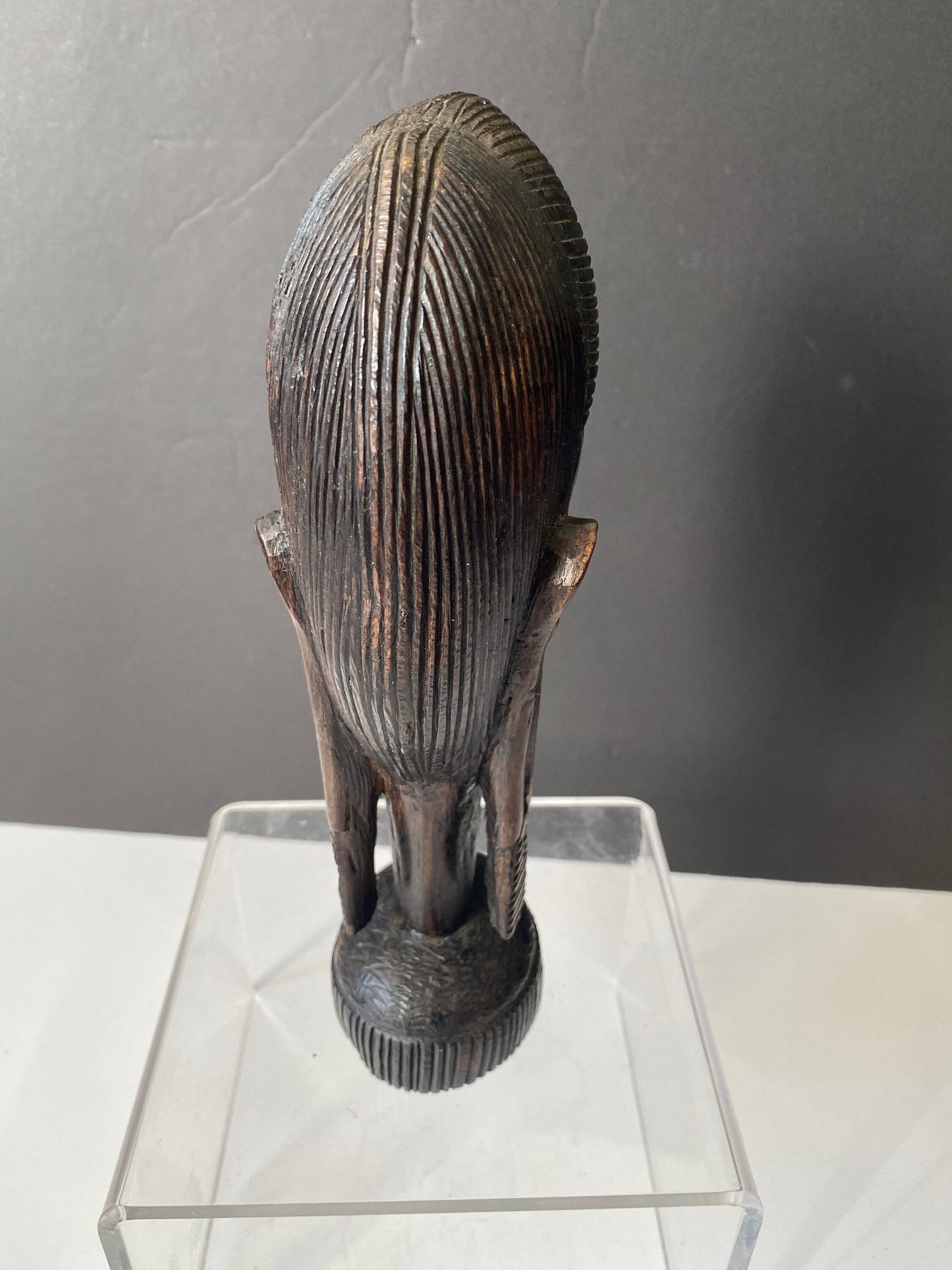 A 9 inch African Kenyan ebony wooden bust of a woman