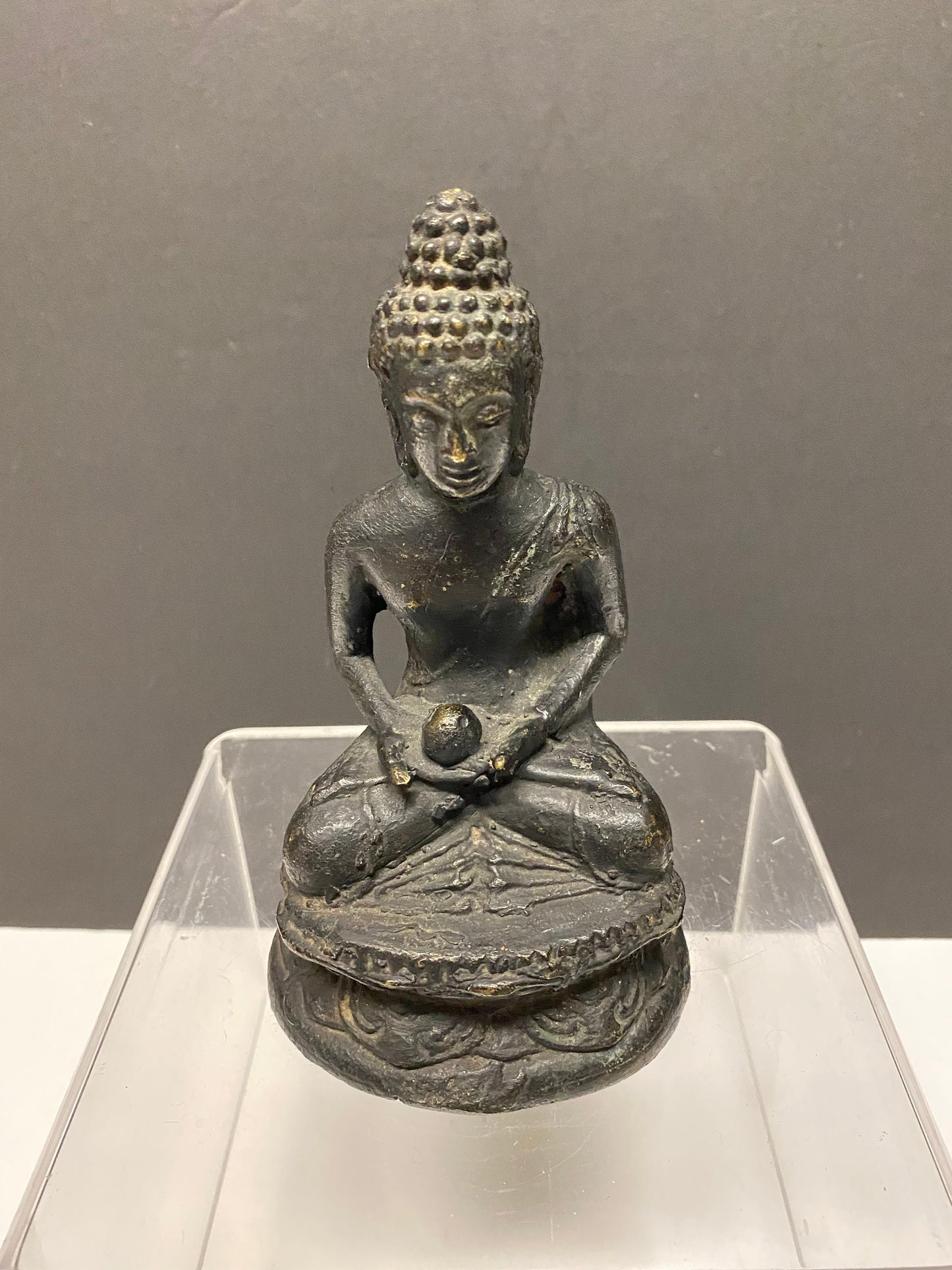 A  6 inch antique Chinese bronze buddha with Great patina