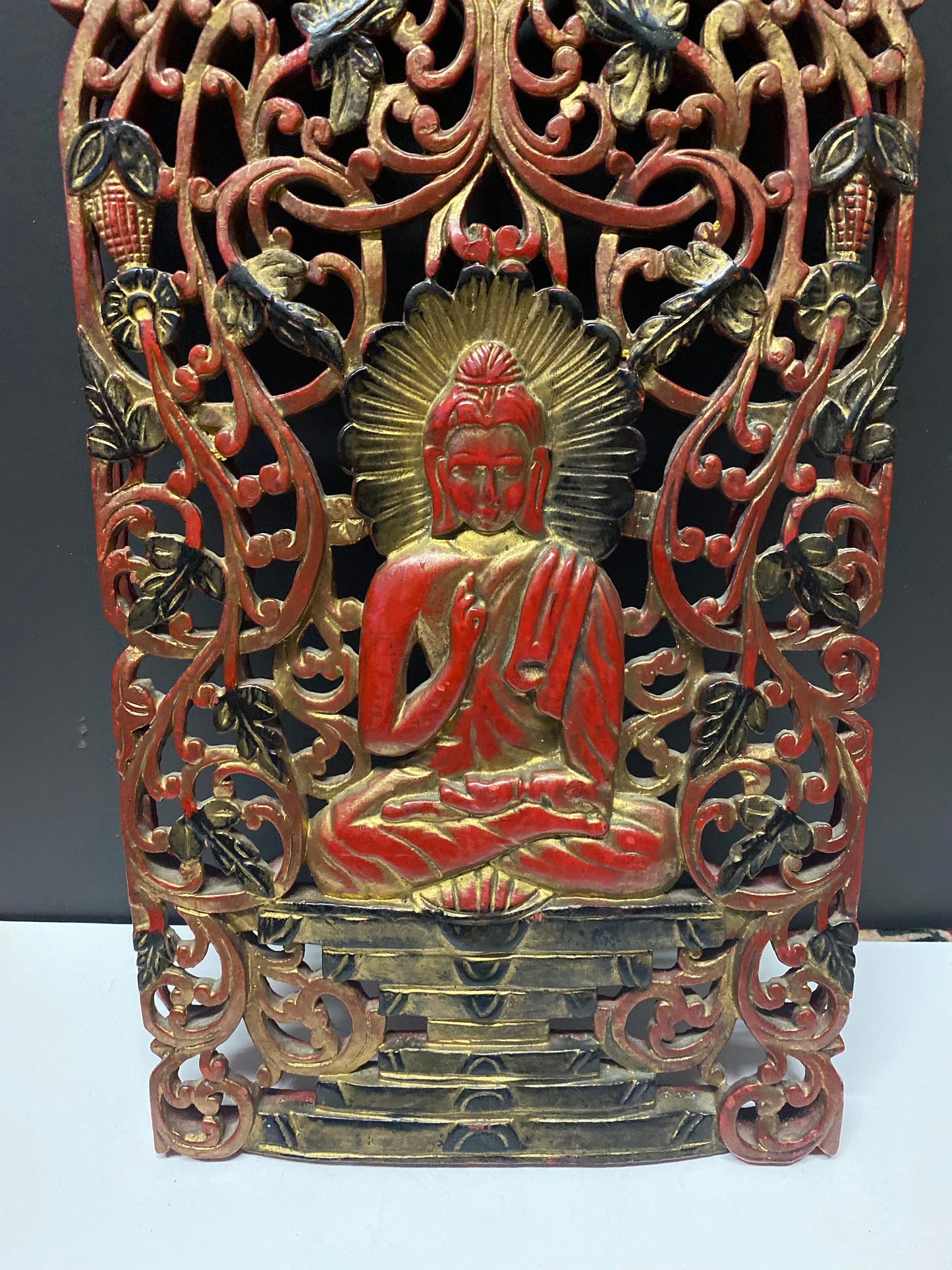 A  Rare absolutely fabulous 19 x 13 Antique and tibetan religious plaque  Unbelievable craftsmanship  tiny damage  wow wow wow!!