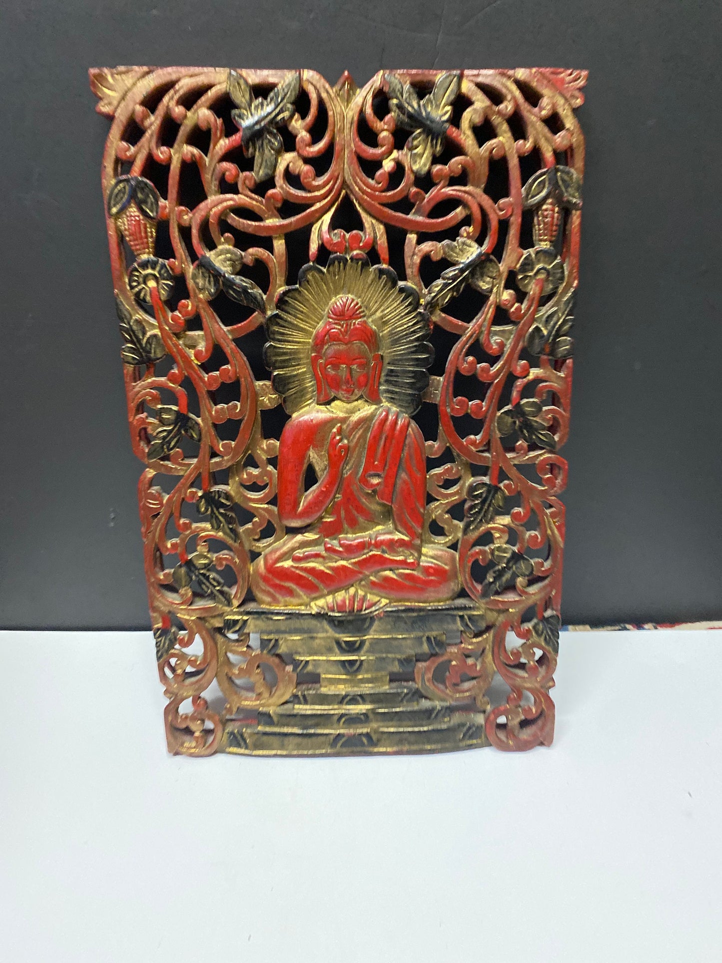 A  Rare absolutely fabulous 19 x 13 Antique and tibetan religious plaque  Unbelievable craftsmanship  tiny damage  wow wow wow!!