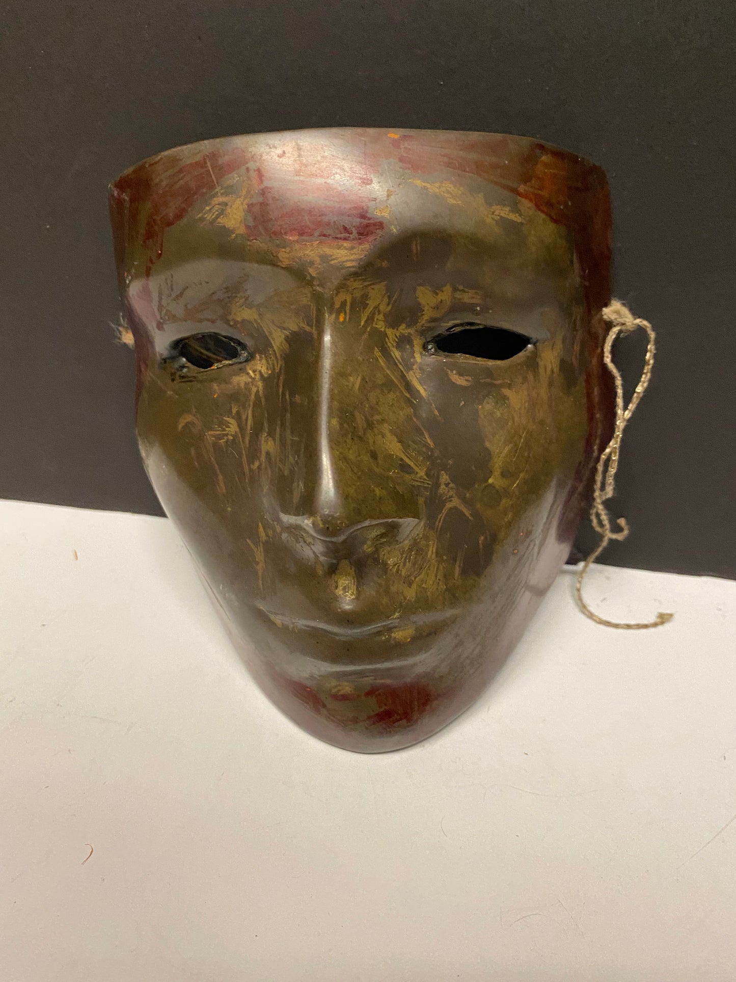 A  Stunning 6 inch Bronze drama  mask - Wonderful Patina and ready to hang wow wow wow - 400 grams