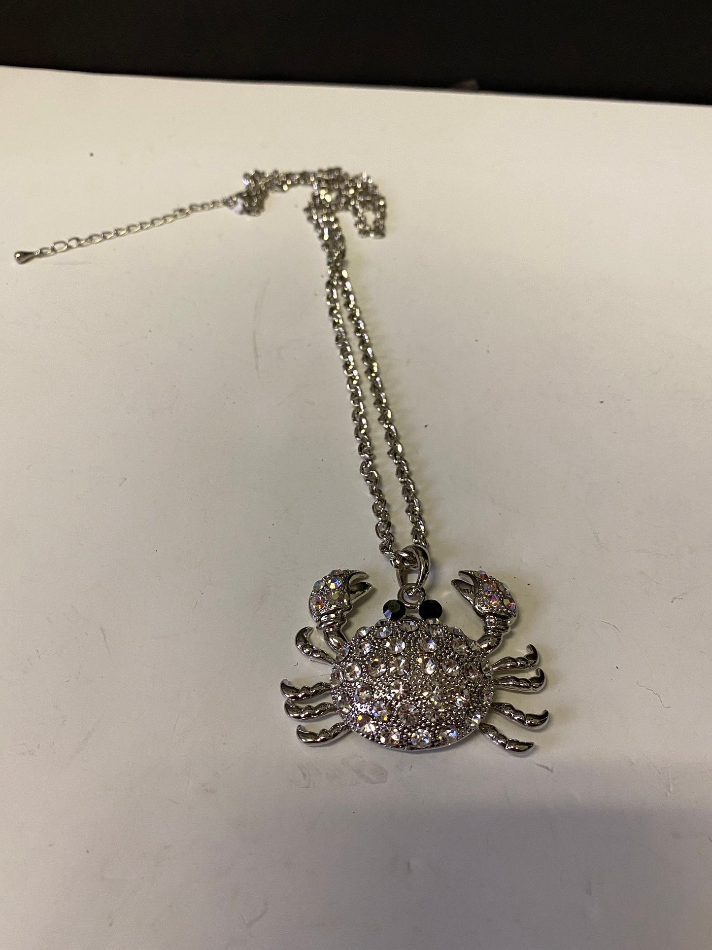 Fabulous 15 inch long rhinestone crab pendant with necklace  Stunning piece and perfect for a gift