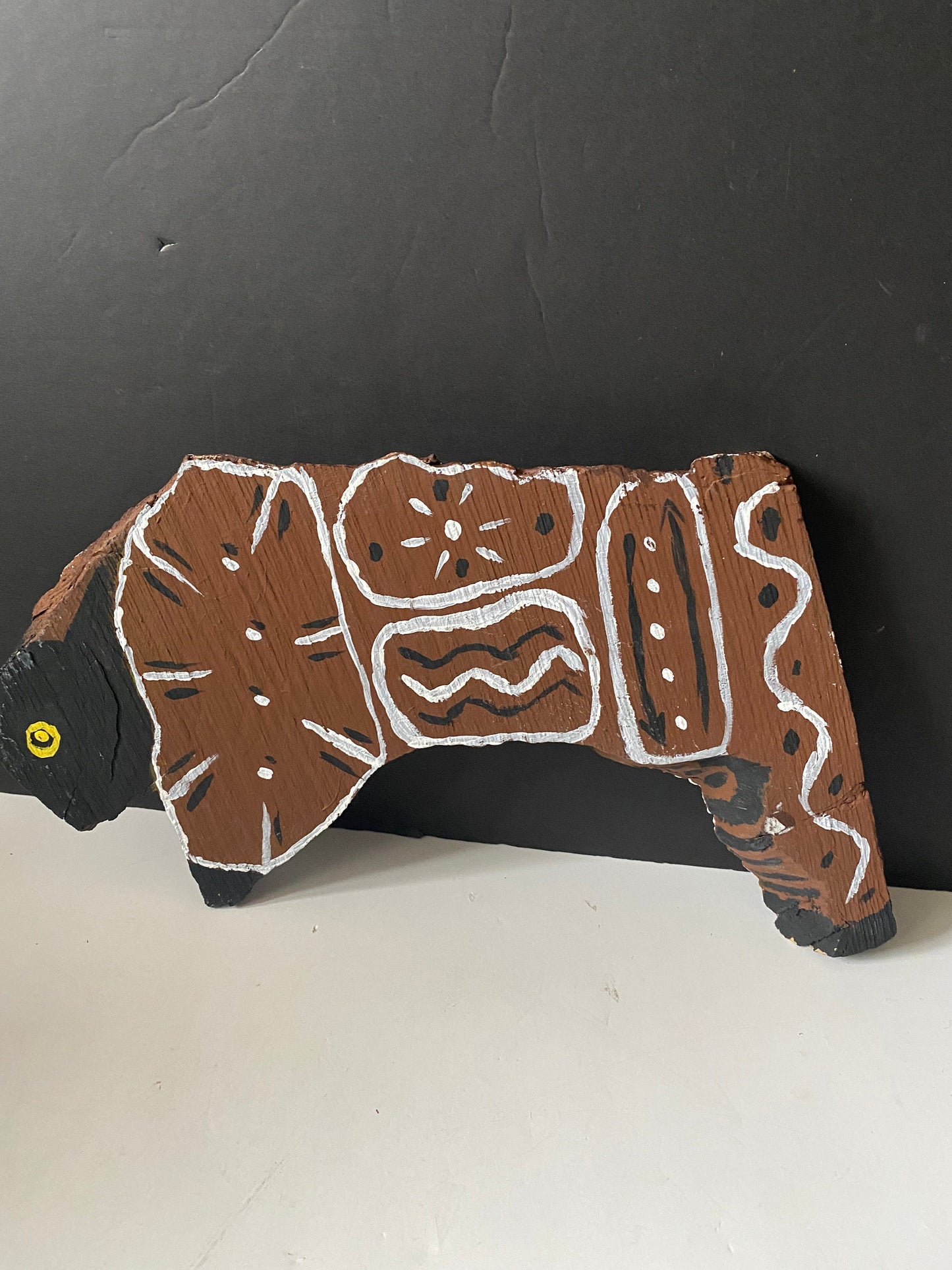 Rare fantastic Canadian Indigenous plains antique folk art carved and painted Buffalo  Absolutely gorgeous example  museum quality!