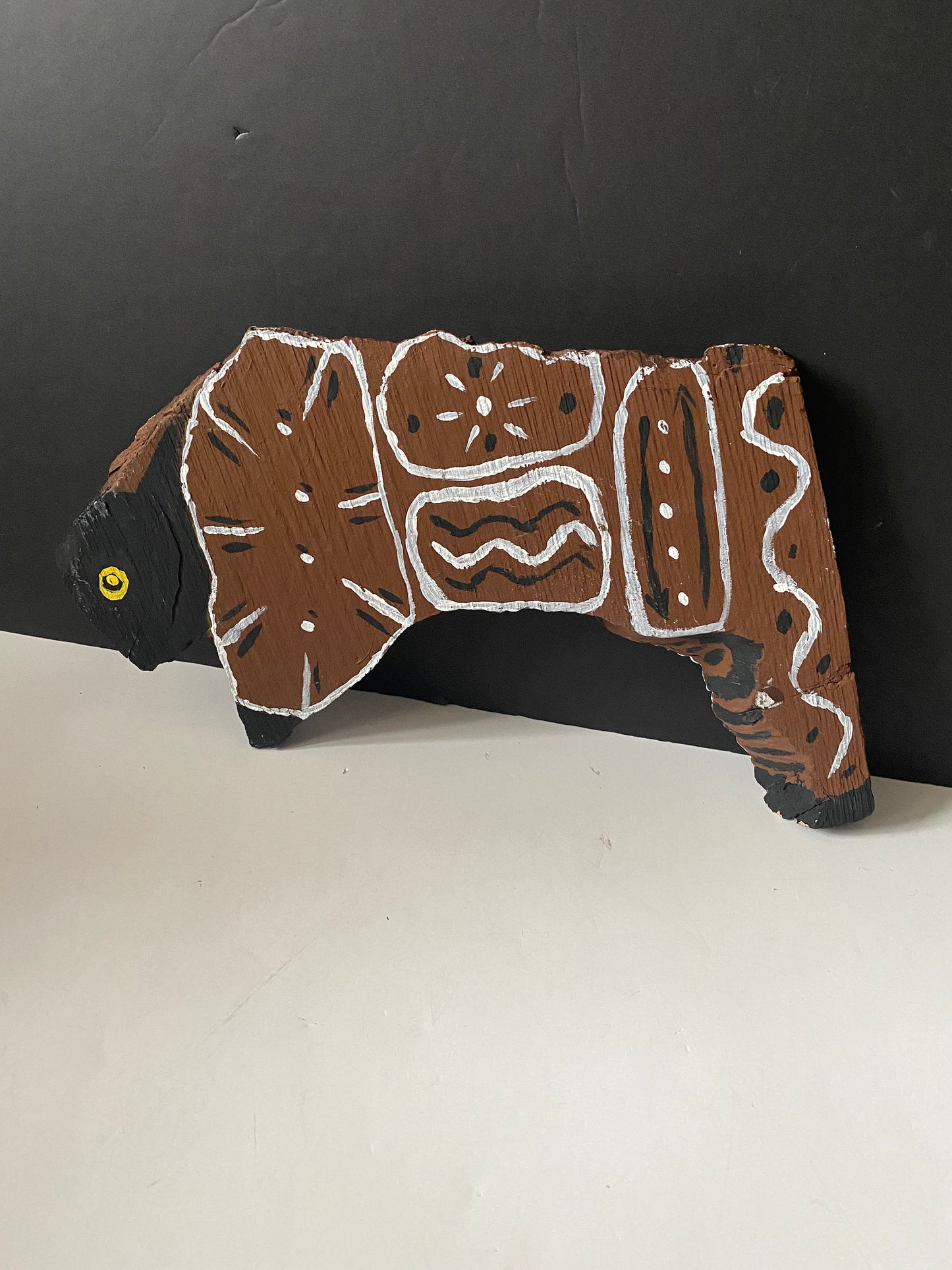 Rare fantastic Canadian Indigenous plains antique folk art carved and painted Buffalo  Absolutely gorgeous example  museum quality!