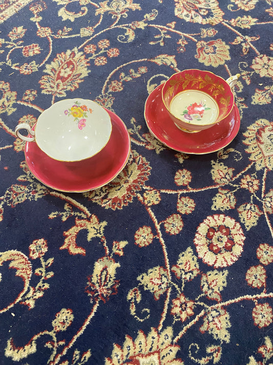 2 Fabulous cups and saucers Both perfect but one is a mismatch cup with wrong saucer