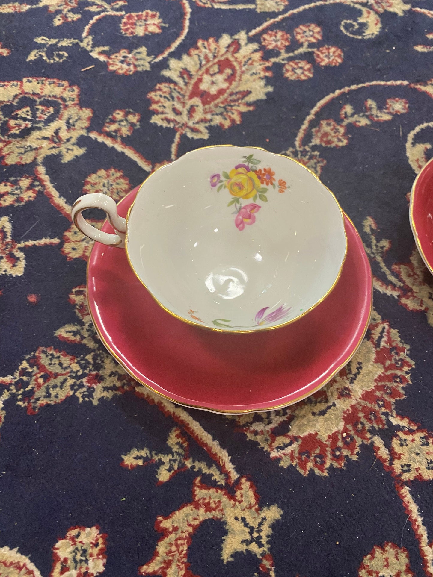 2 Fabulous cups and saucers Both perfect but one is a mismatch cup with wrong saucer