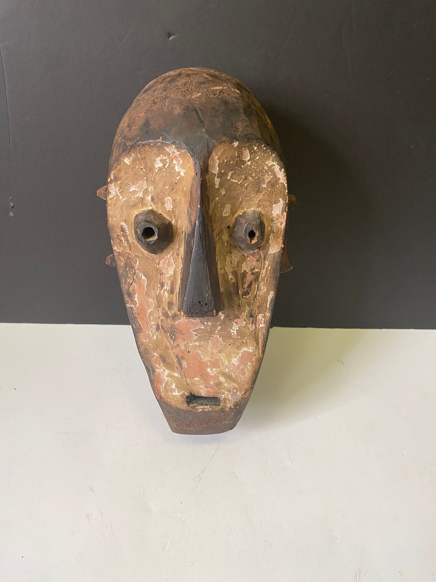 An amazing authentic Belgian Congo ceremonial mask.  19th century  Magnificent patina and symbolism  wow  10 x 4 inches