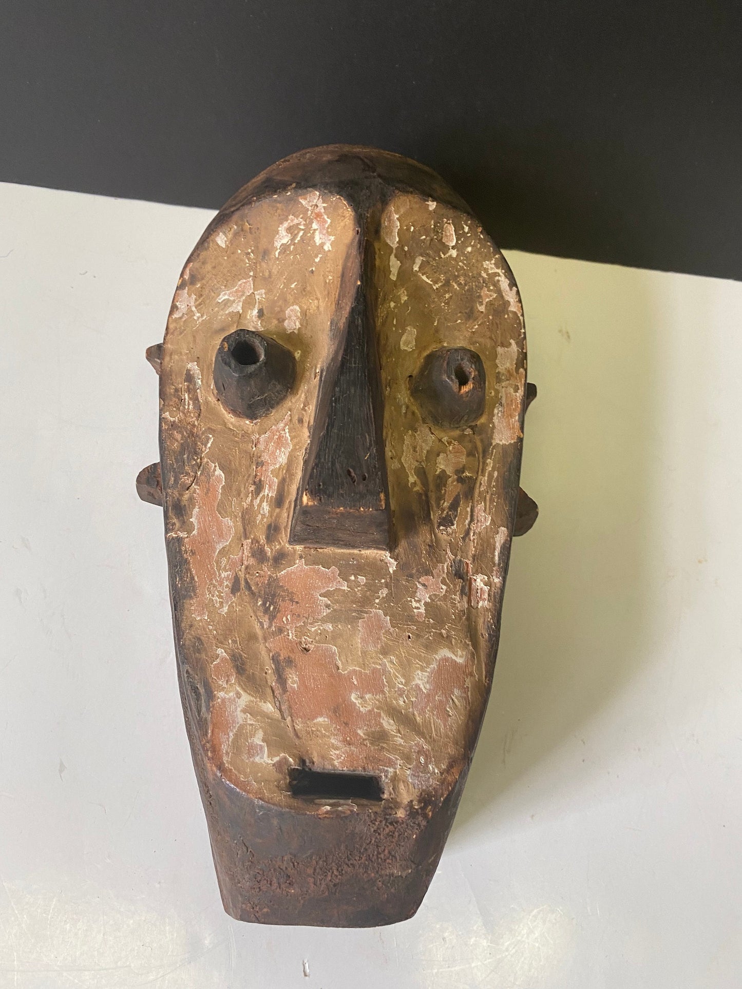 An amazing authentic Belgian Congo ceremonial mask.  19th century  Magnificent patina and symbolism  wow  10 x 4 inches