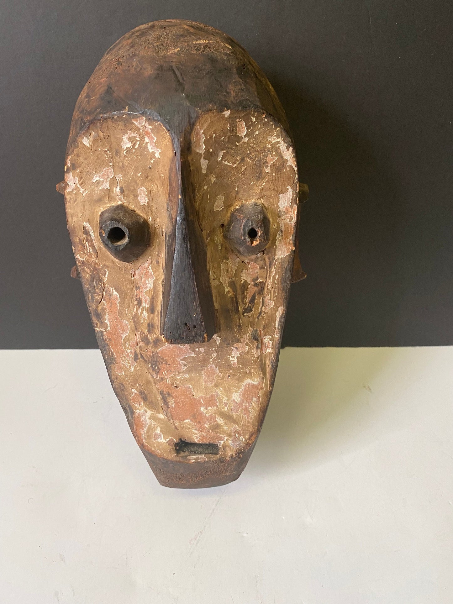 An amazing authentic Belgian Congo ceremonial mask.  19th century  Magnificent patina and symbolism  wow  10 x 4 inches