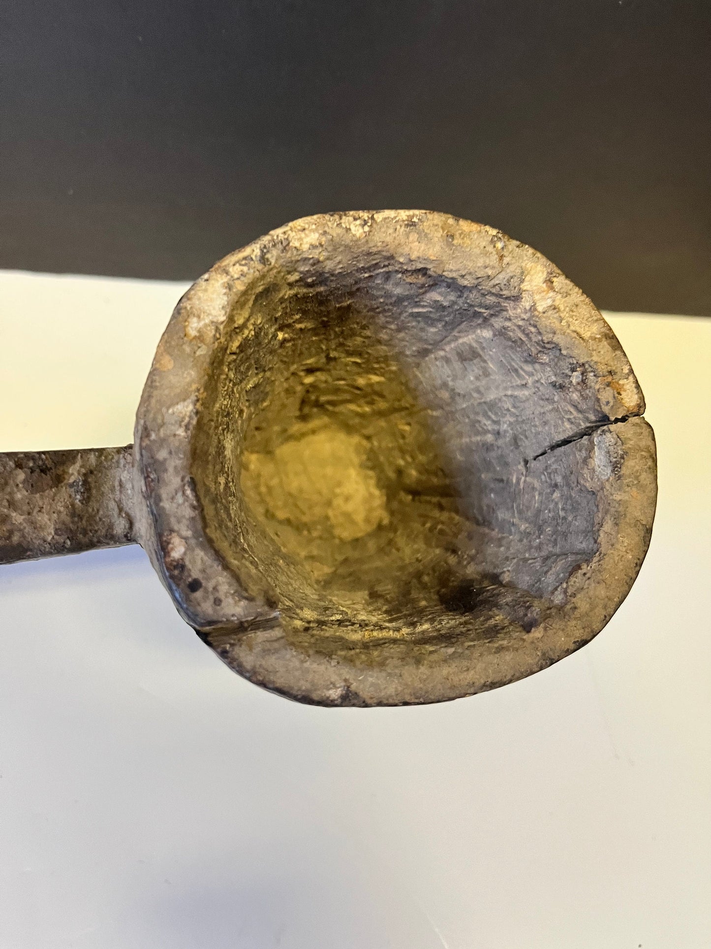 Absolutely fabulous museum quality 16 inch long early 19 century or earlier Tibetan medicine Shaman ladle  Amazing Patina and quality wow