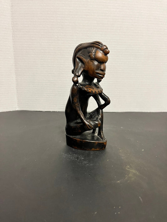 Absolutely glorious 7 inch tall 1960s intricately carved Ebony statue  Amazing detail and quality and truly a piece of African history