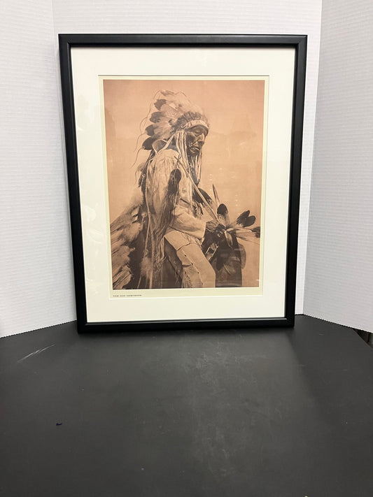 Absolutely incredible framed 22 x 17 authentic authorized limited edition print of Edward Curtis work photo  Brand new frame and matting