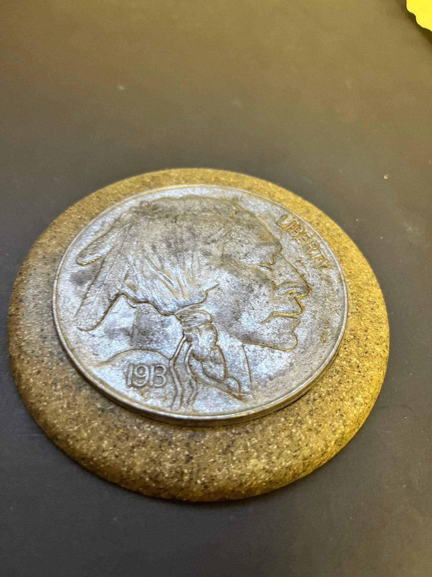 Ridiculously cool 5 inch American liberty 1913 buffalo nickel plaque or coaster  Cool detail and great look and a perfect gift