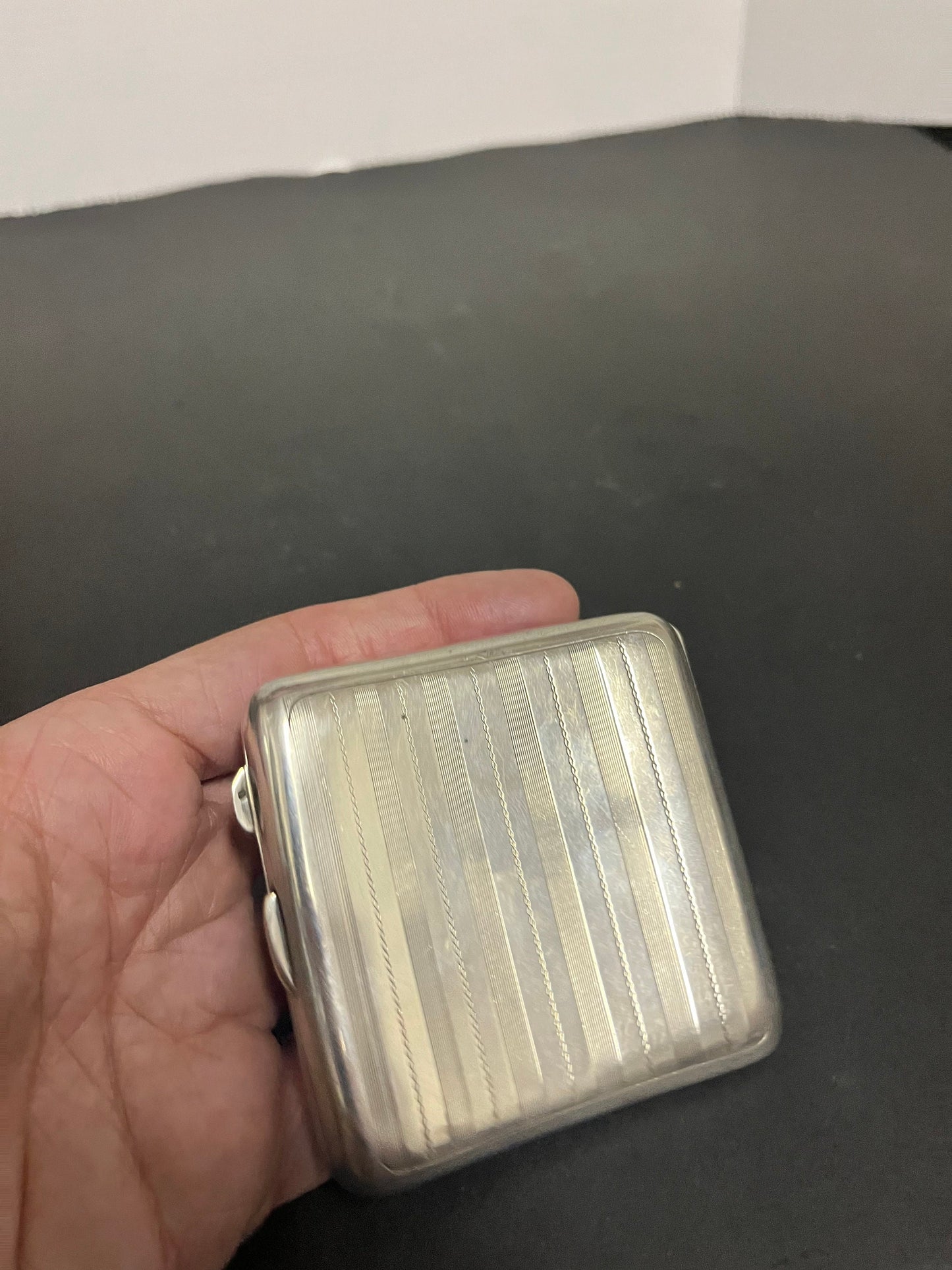 Absolutely fabulous museum quality rare heavy solid hallmarked English sterling cigarette case celebrating 1923 chemist shop  Medical -