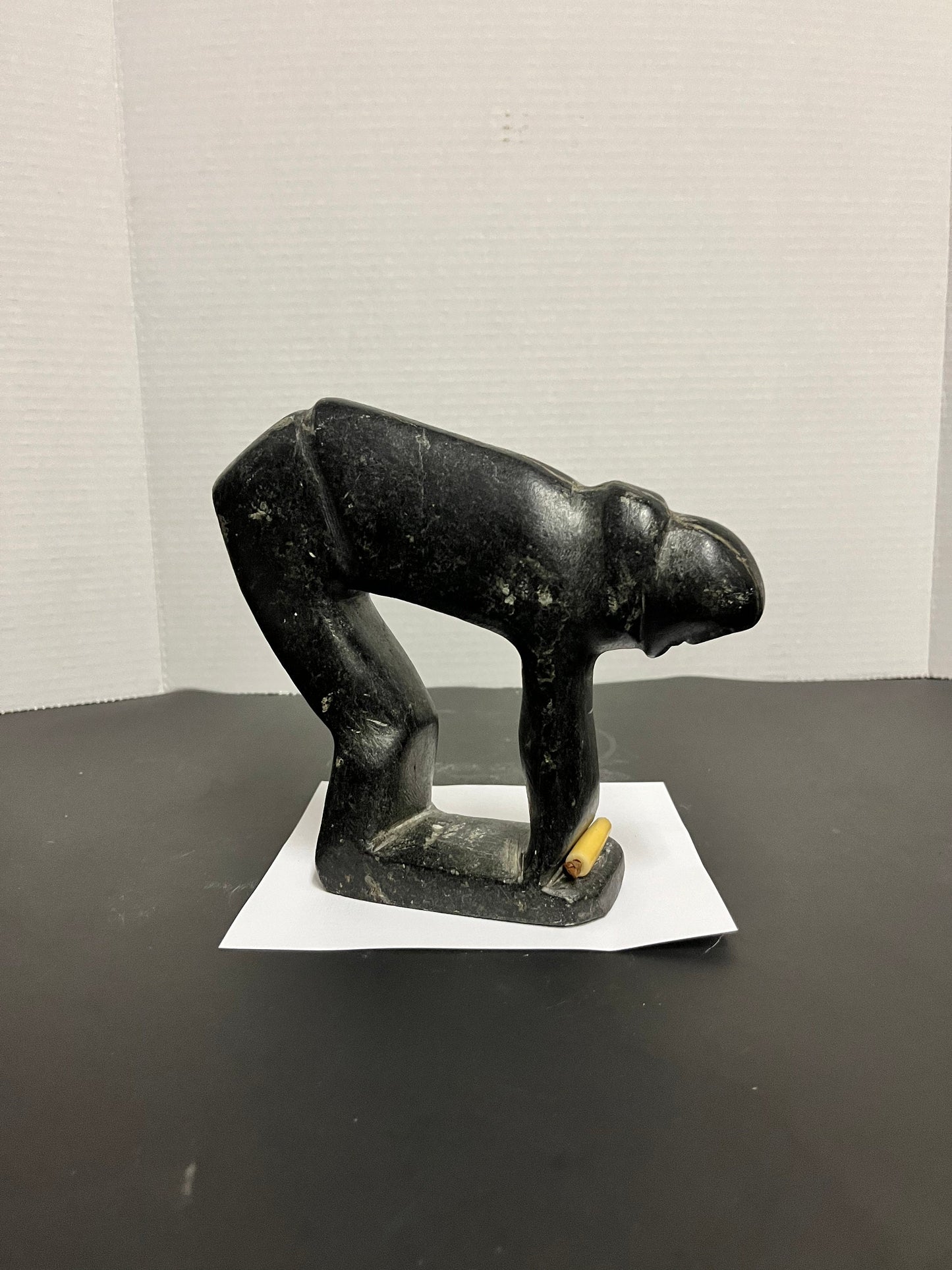 Antique Inuit soapstone statue  amazing museum, quality 7 x 7 very very old well carved and pristine condition Inuit man  wow gift